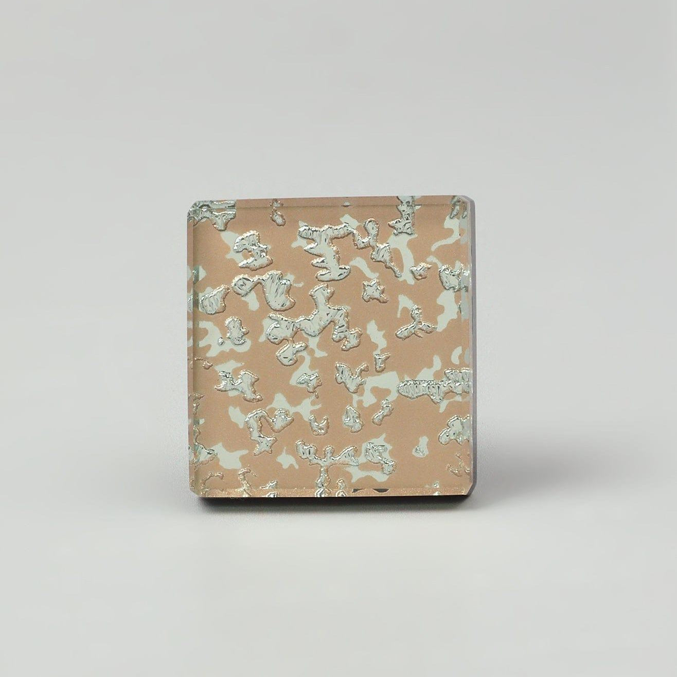 Gleem Rose Luminous Crystal Square Glass Knobs Elegant Patterned Pull Handles - G Decor