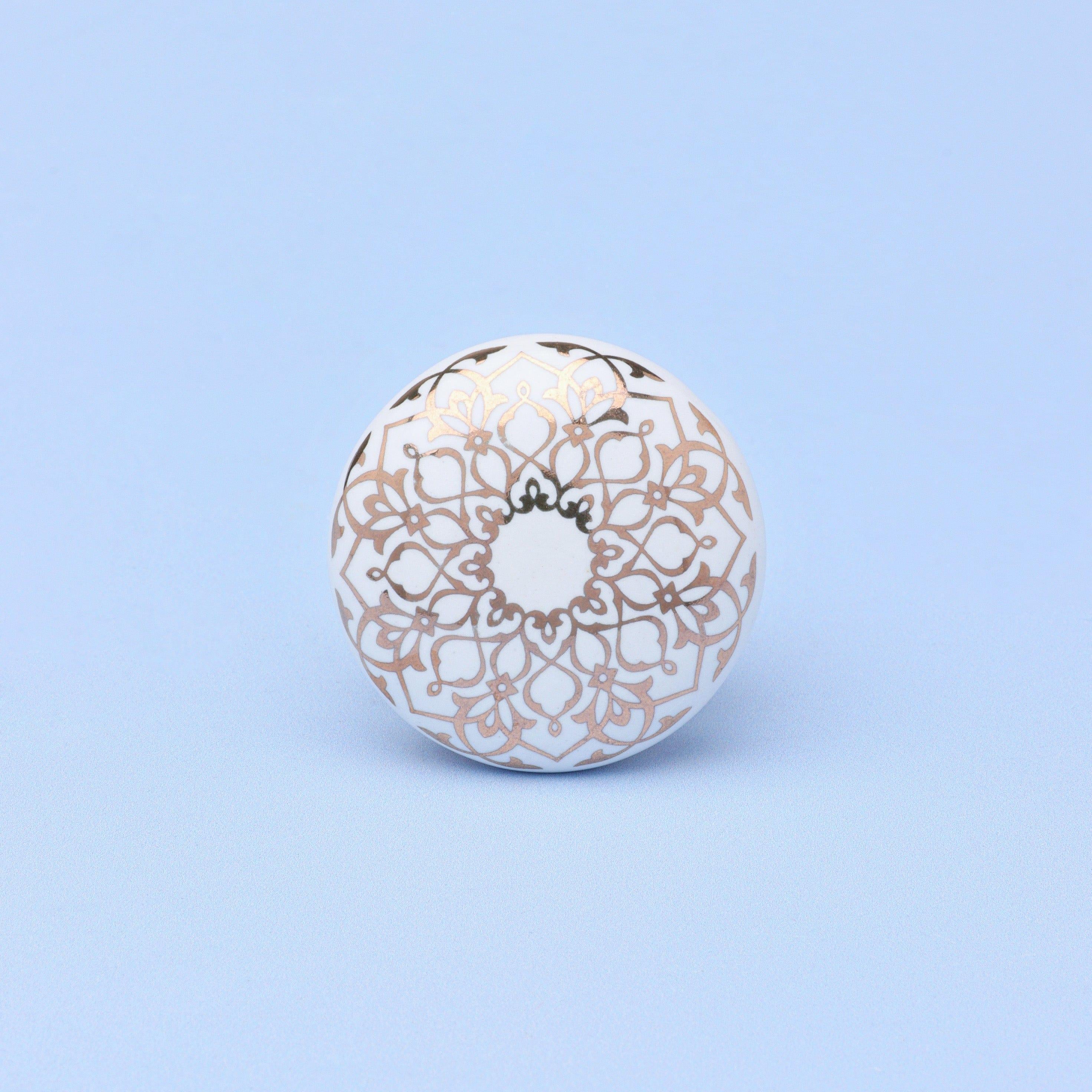 Gold Royal Bloom Ceramic Door Knob Handle - G Decor