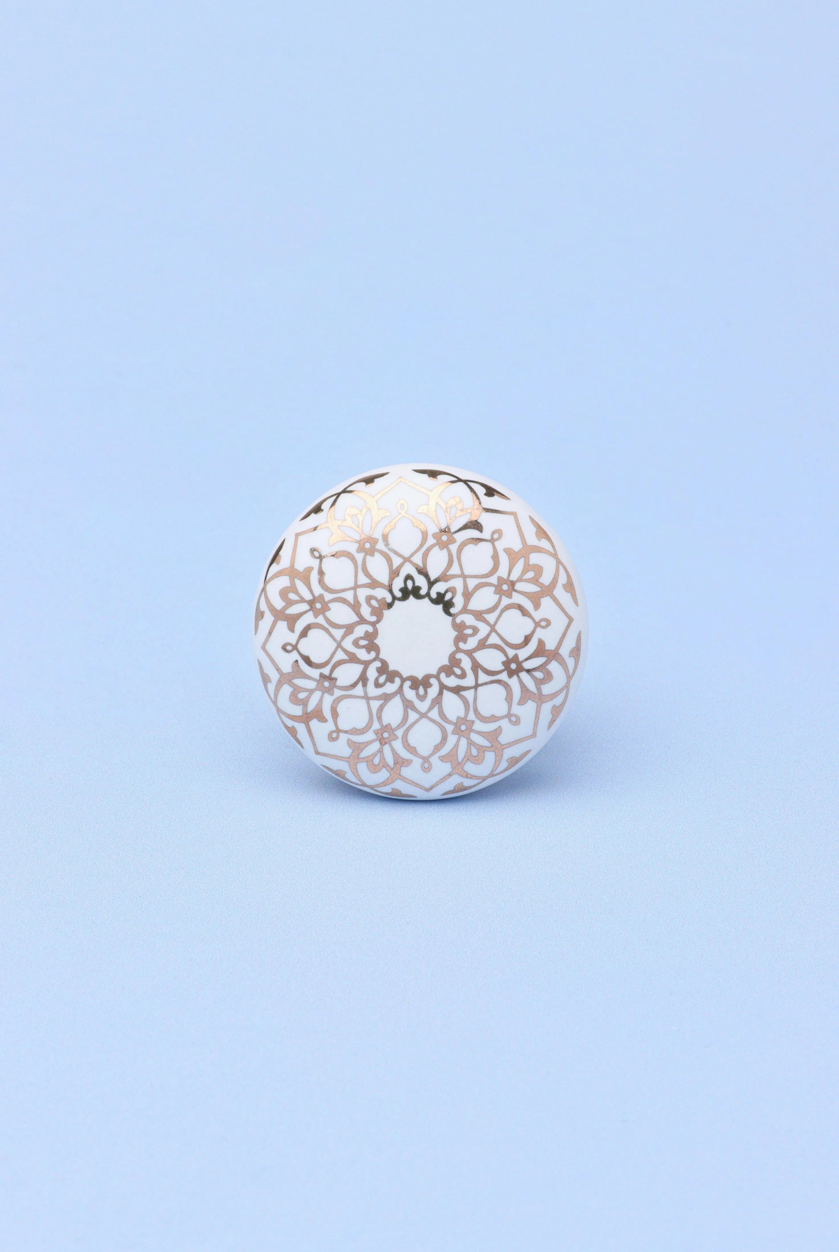 Gold Royal Bloom Ceramic Door Knob Handle - G Decor