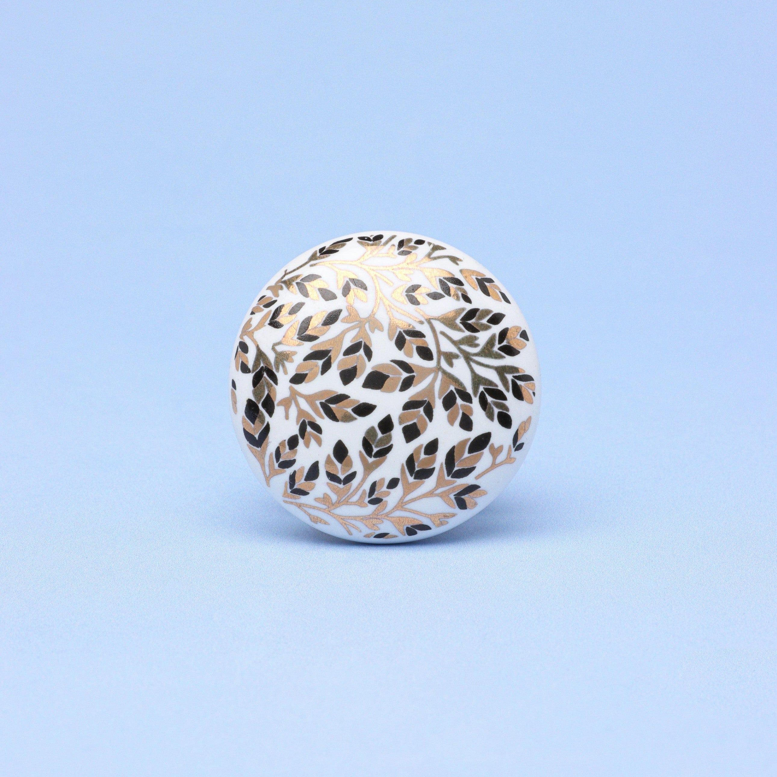 Gold Royal Bloom Ceramic Door Knob Handle - G Decor