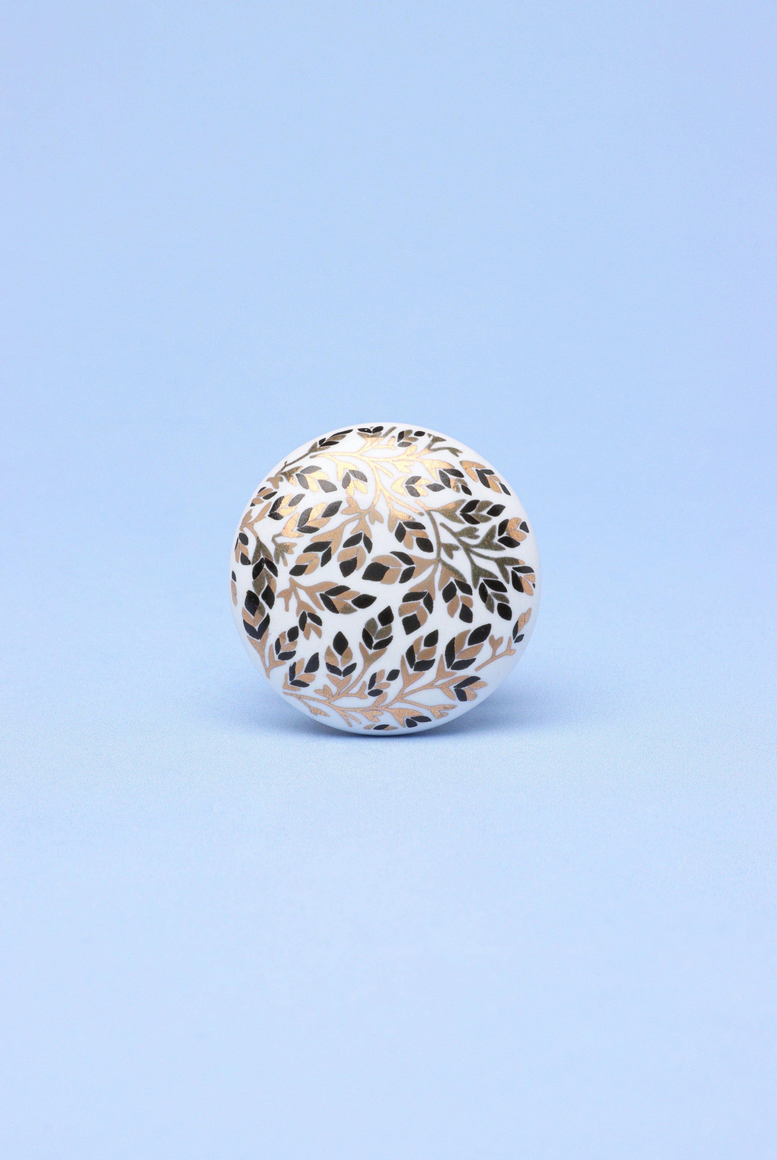 Gold Royal Bloom Ceramic Door Knob Handle - G Decor