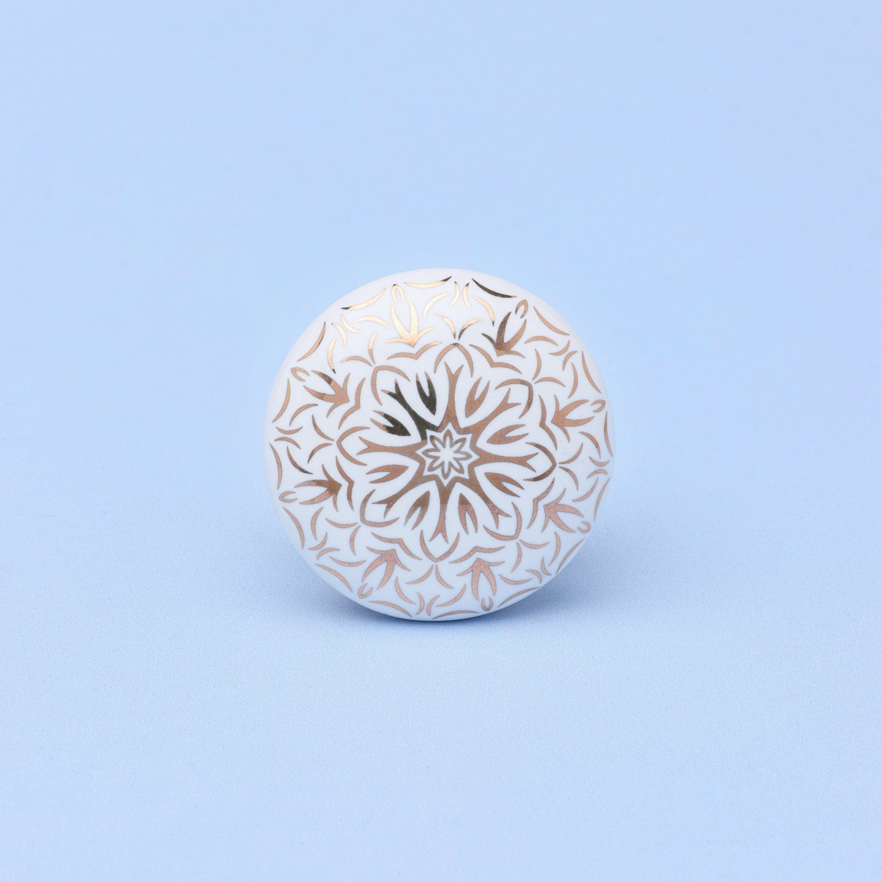 Gold Royal Bloom Ceramic Door Knob Handle - G Decor