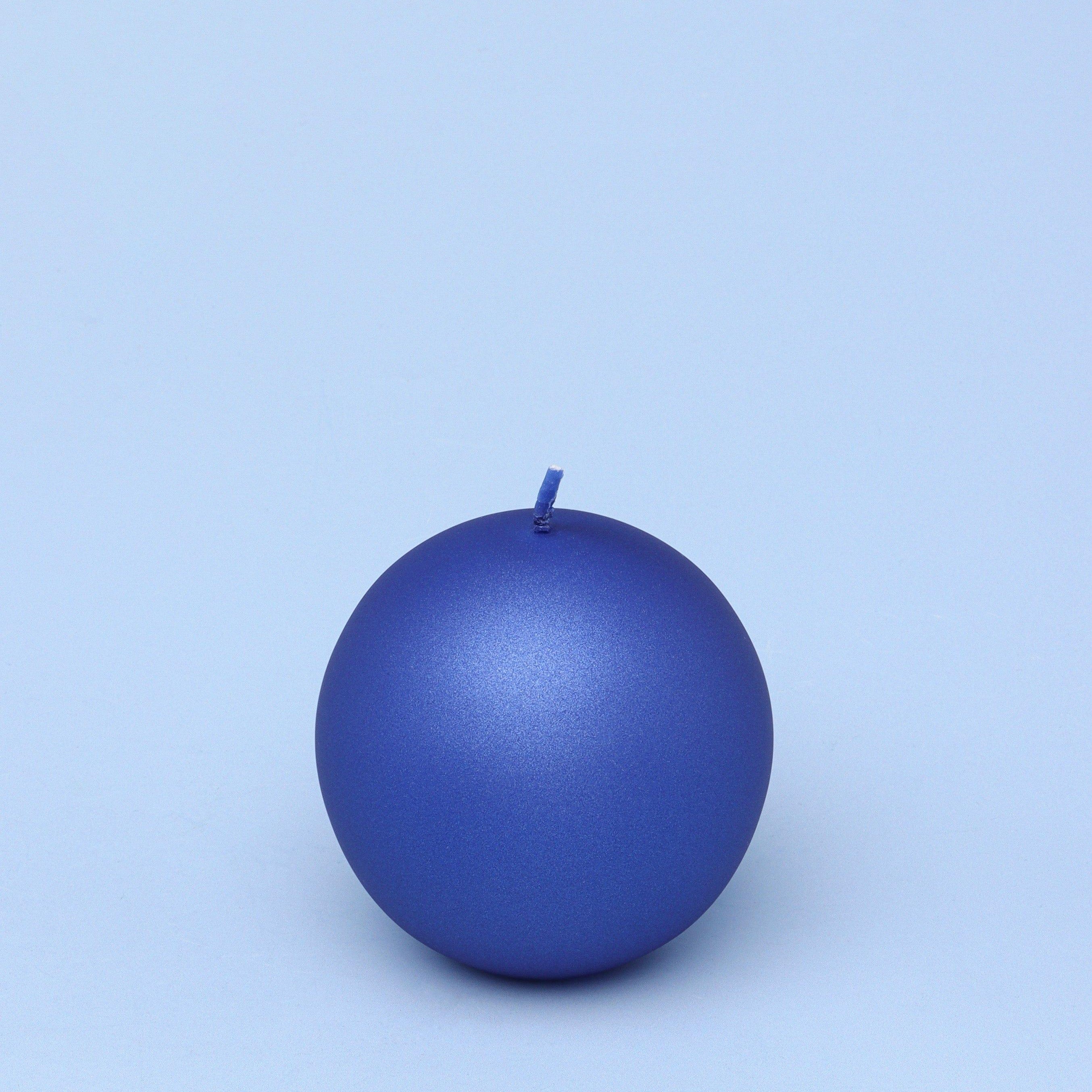 Grace Alouette Indigo Blue Lacquered Pillar and Ball Candles - G Decor