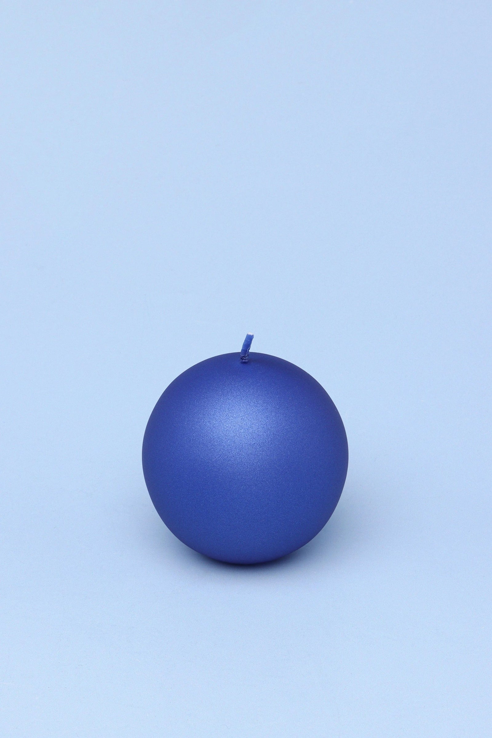 Grace Alouette Indigo Blue Lacquered Pillar and Ball Candle — view 5, G Decor