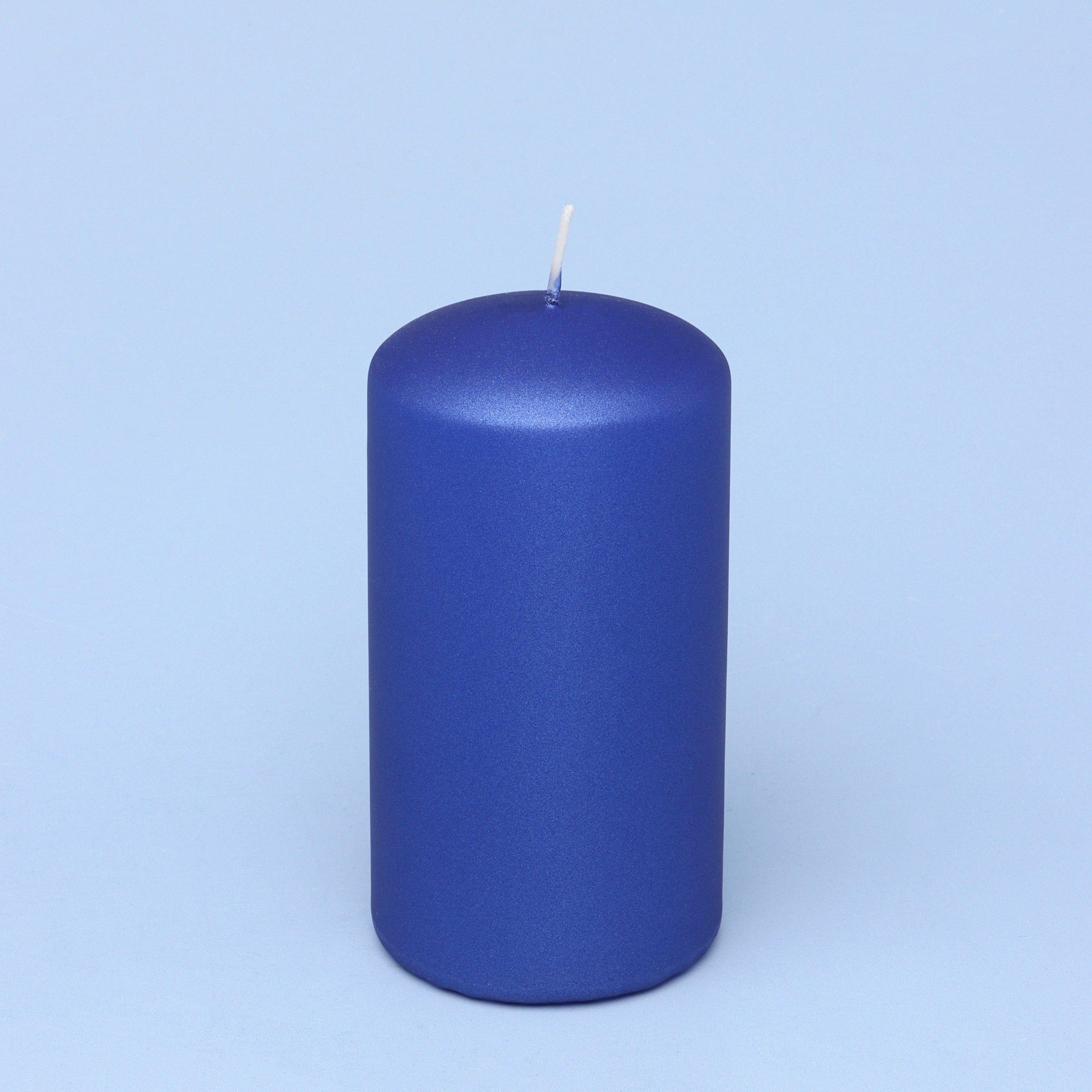 Grace Alouette Indigo Blue Lacquered Pillar and Ball Candles - G Decor