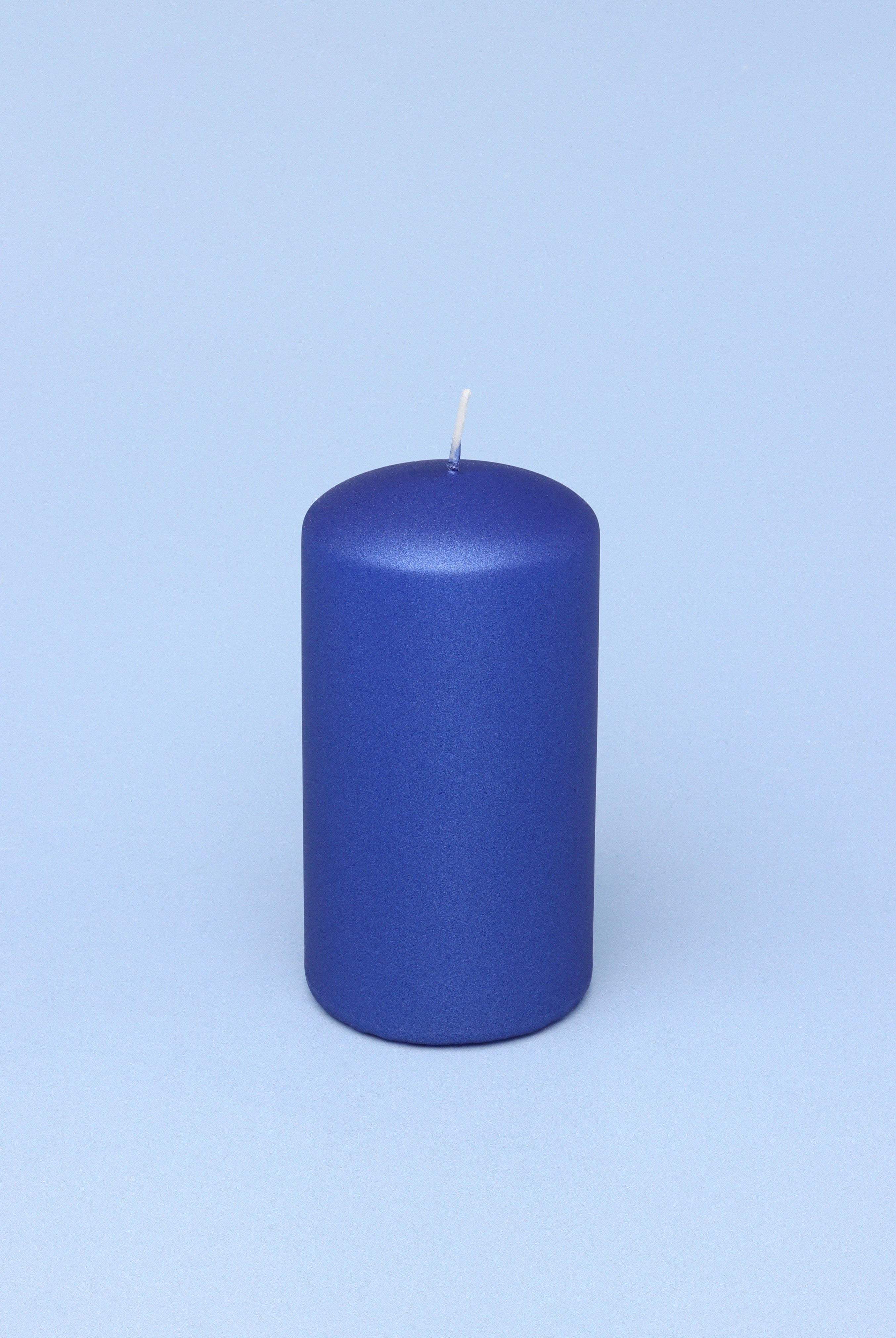Grace Alouette Indigo Blue Lacquered Pillar and Ball Candles - G Decor