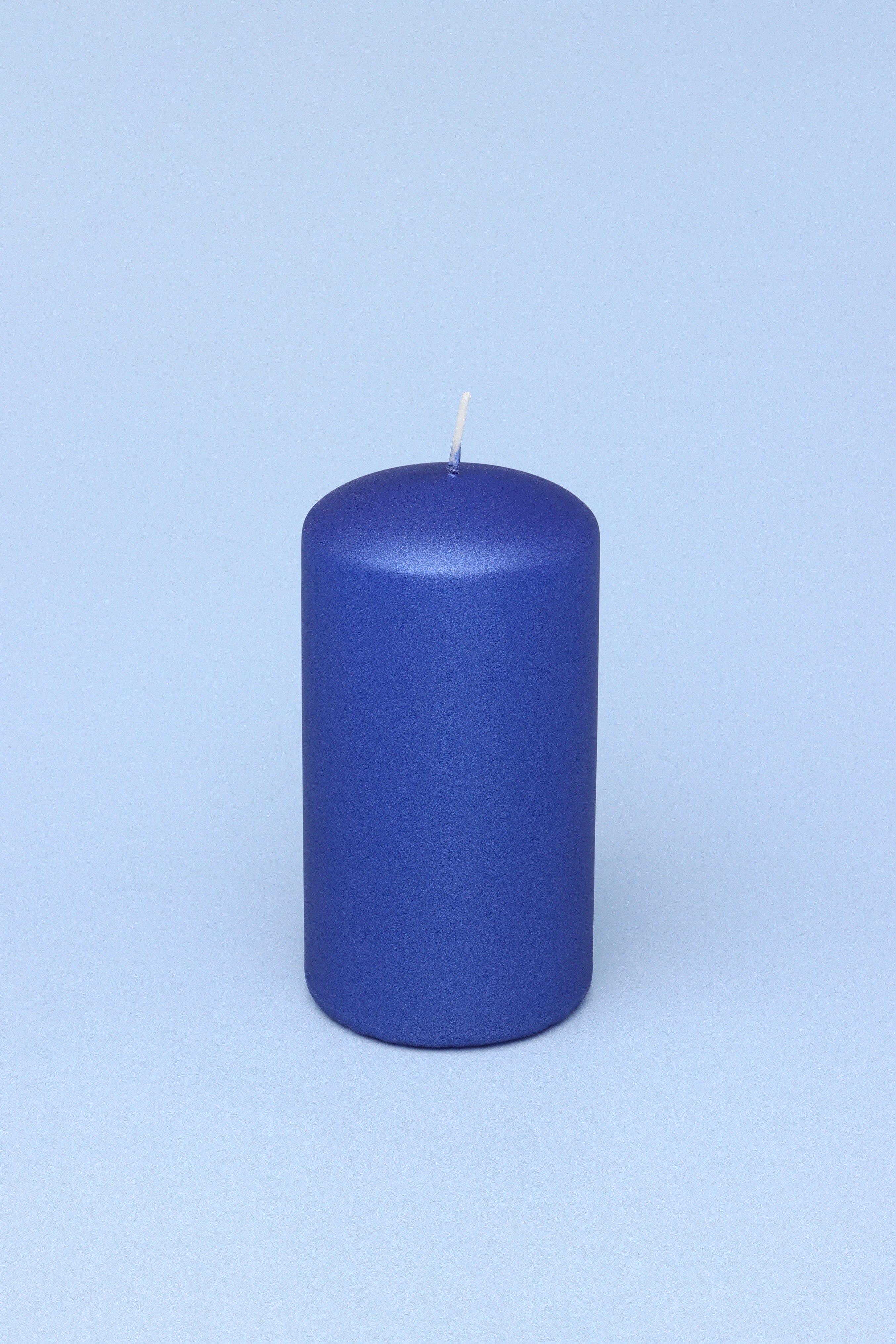 Grace Alouette Indigo Blue Lacquered Pillar and Ball Candles - G Decor