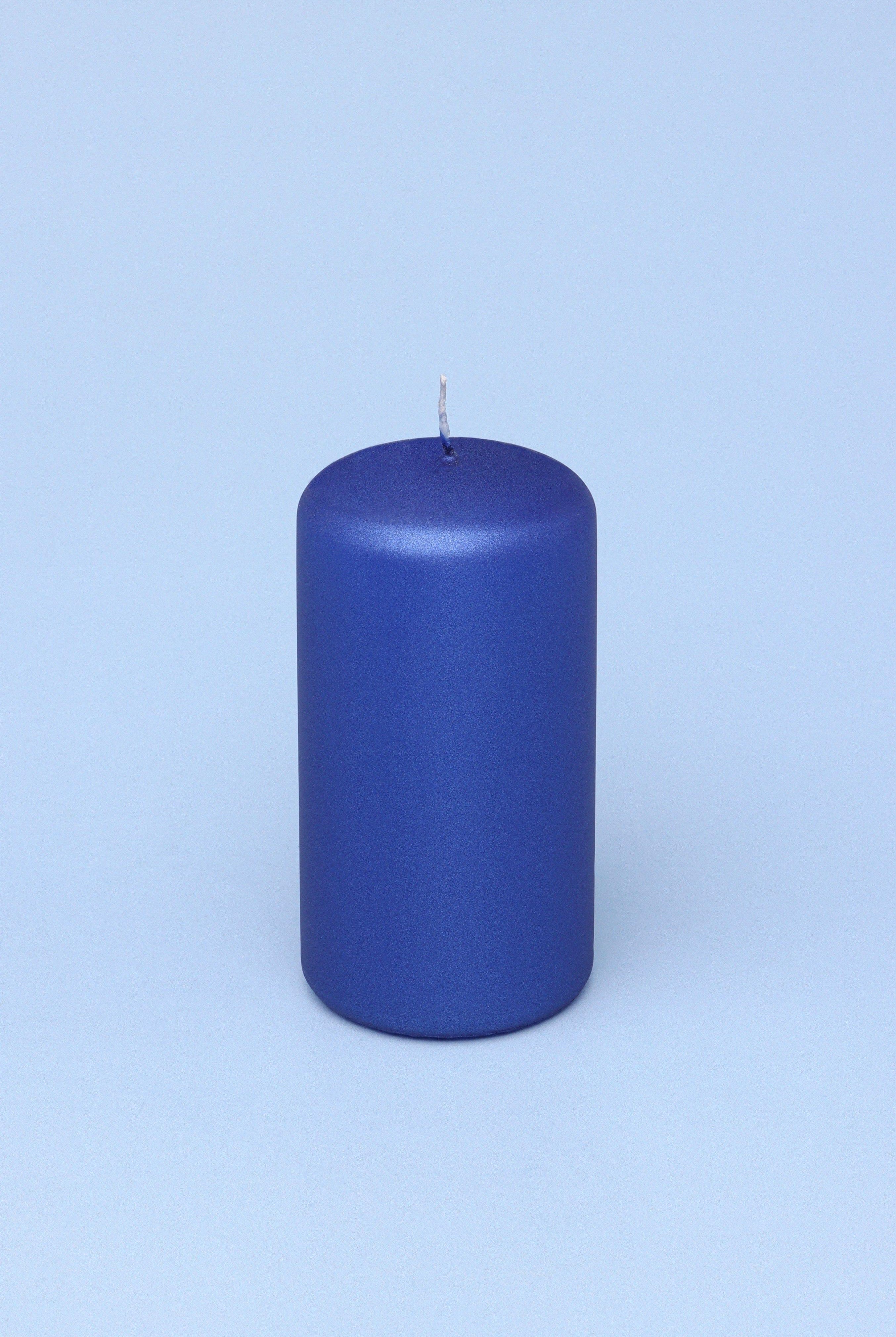 Grace Alouette Indigo Blue Lacquered Pillar and Ball Candles - G Decor
