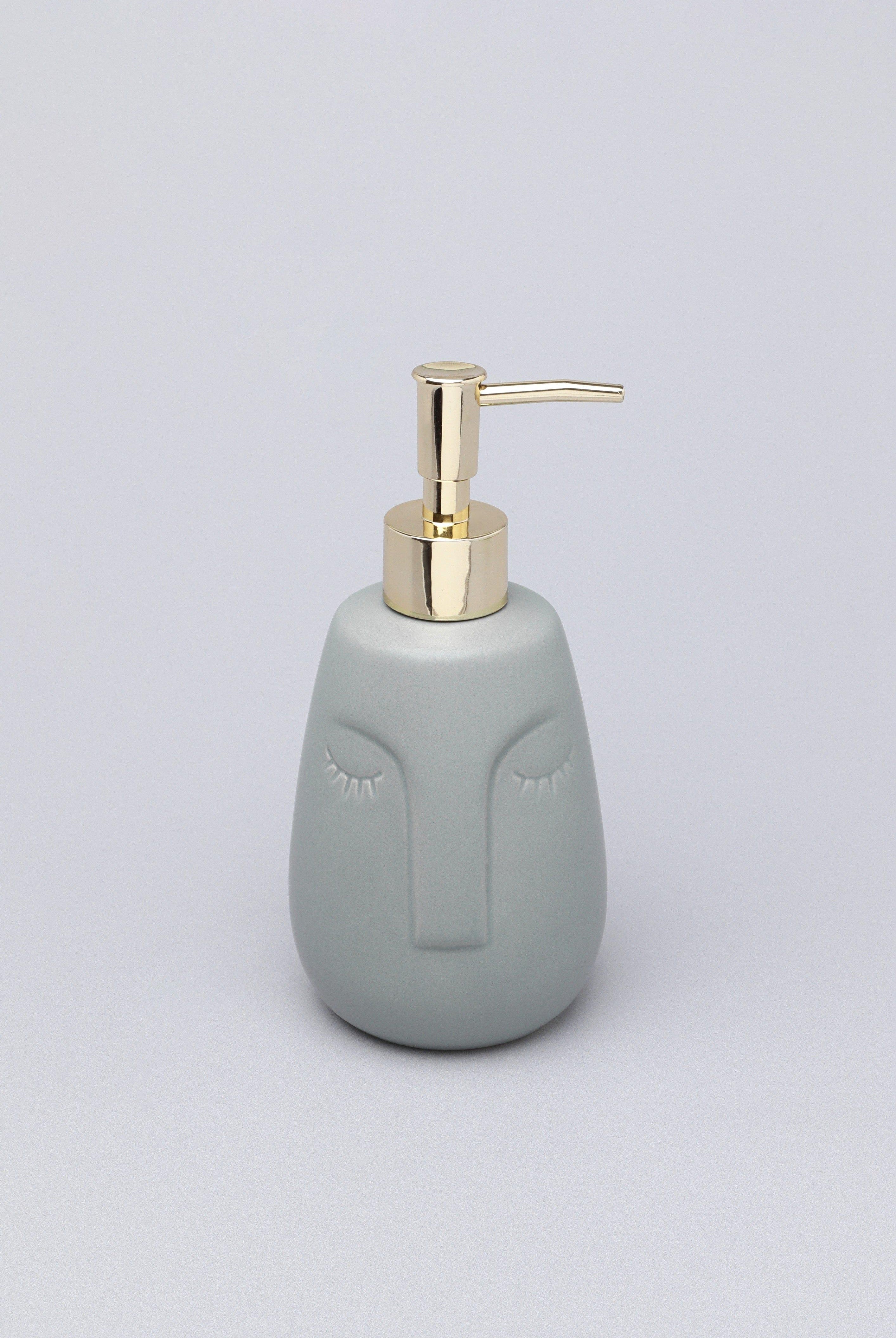 Grey Art Face Ceramic Bath Accessory Set - G Decor