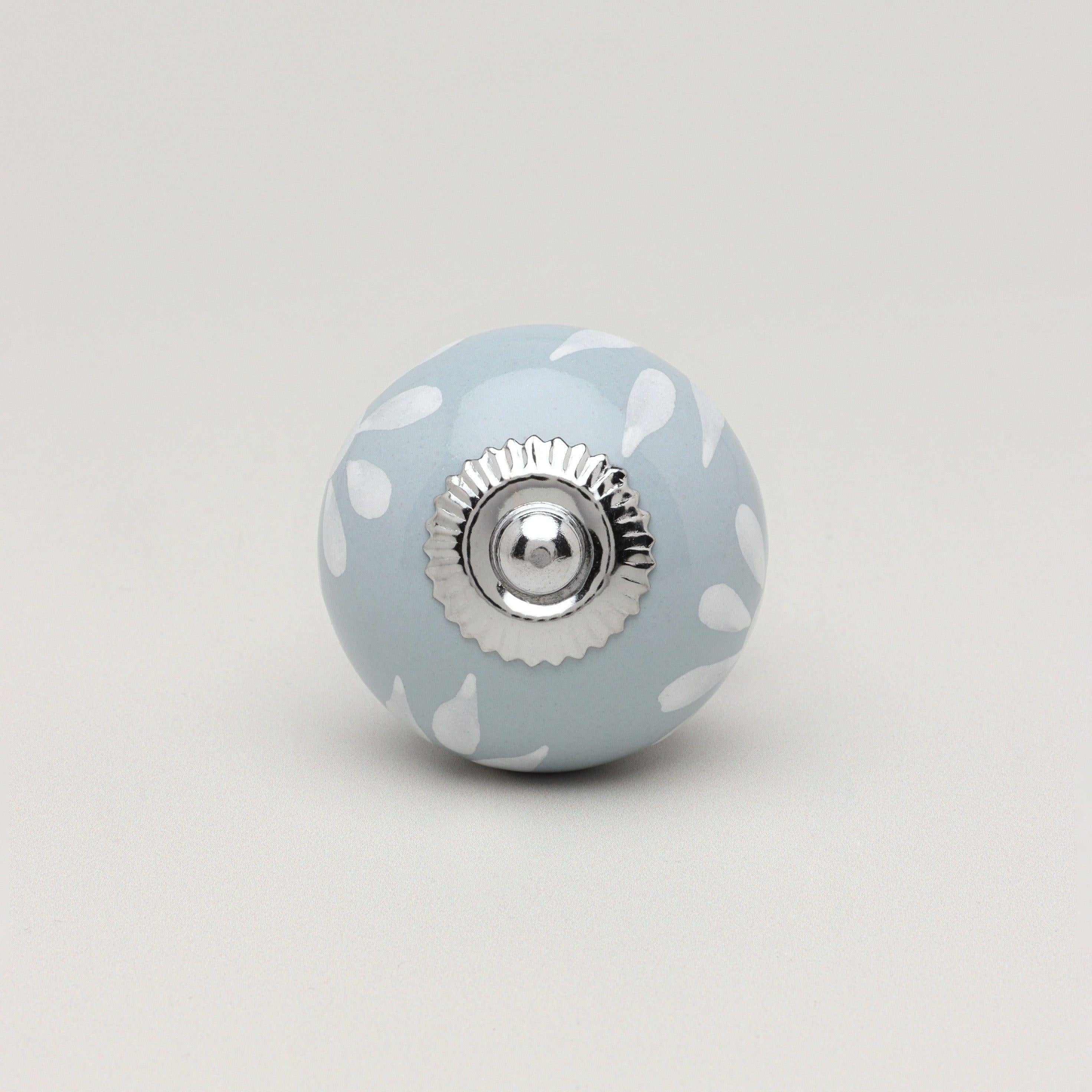 Grey Fusion Handpainted Ceramic Door Knob, Door Handle - G Decor