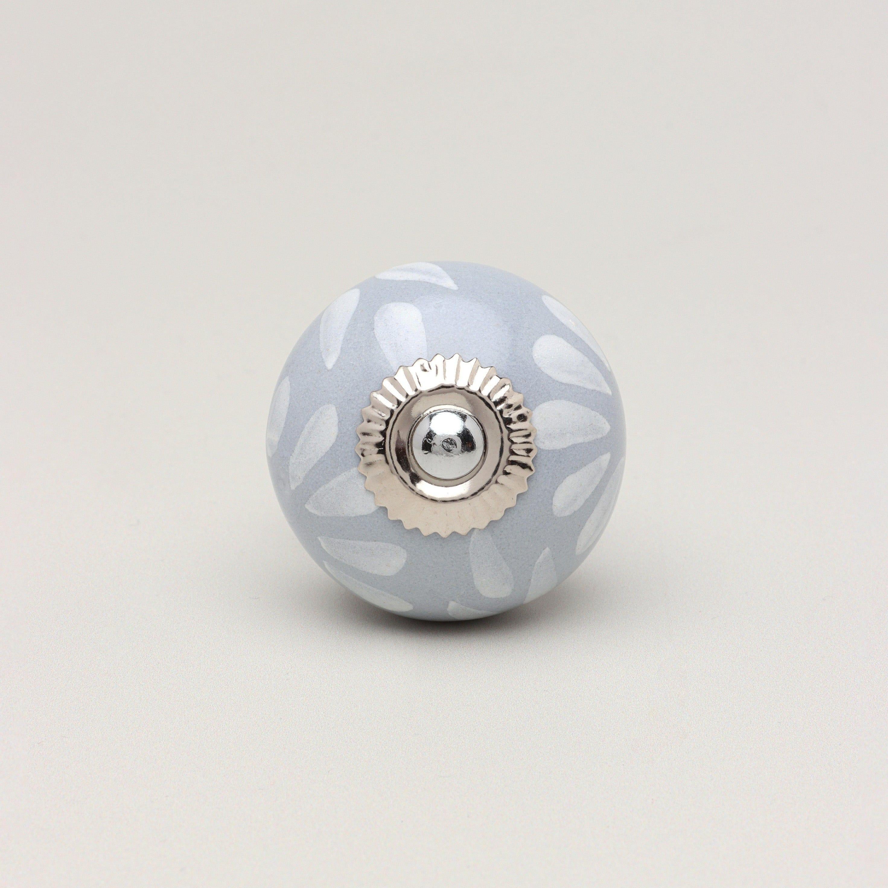 Grey Fusion Handpainted Ceramic Door Knob, Door Handle - G Decor