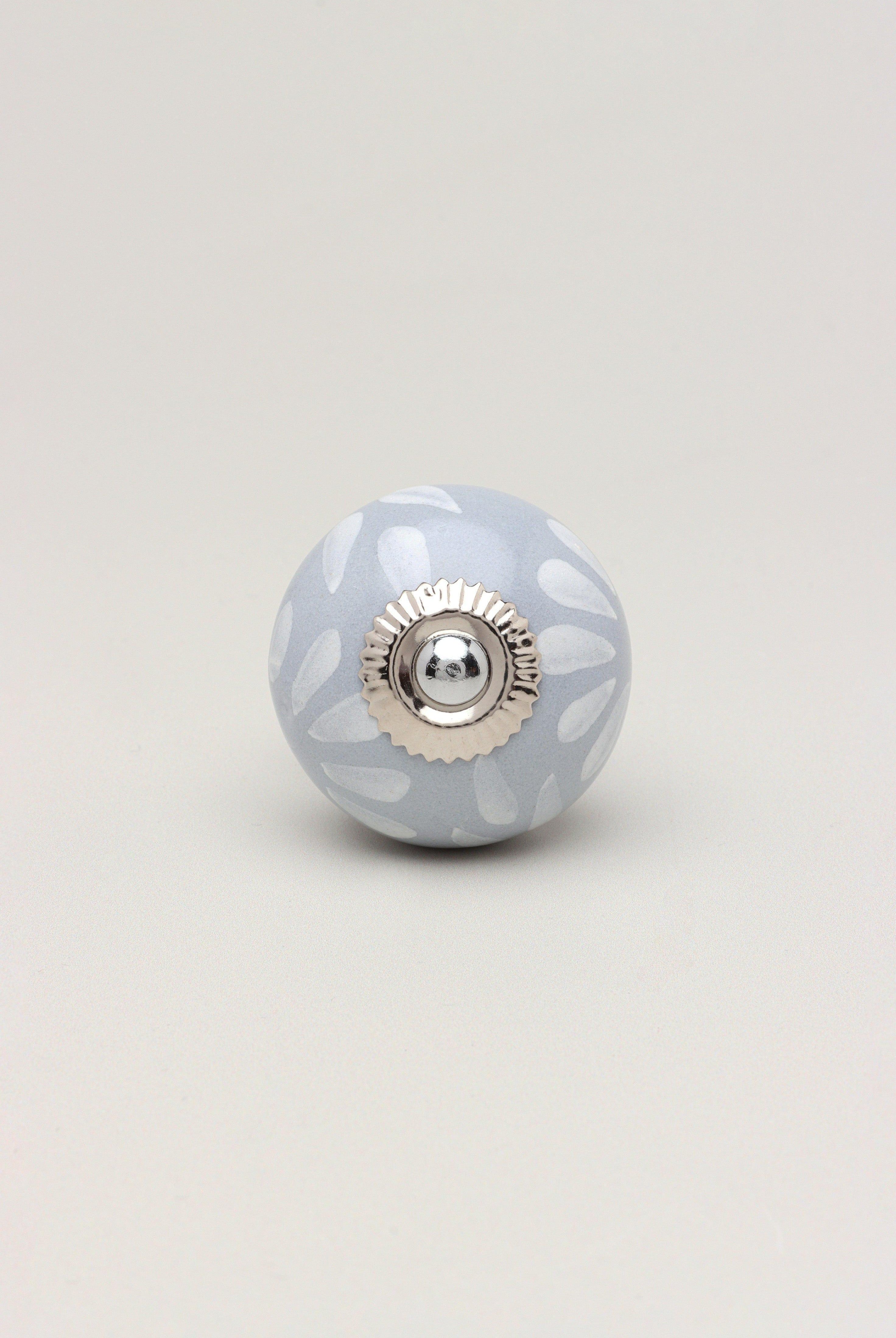 Grey Fusion Handpainted Ceramic Door Knob, Door Handle - G Decor