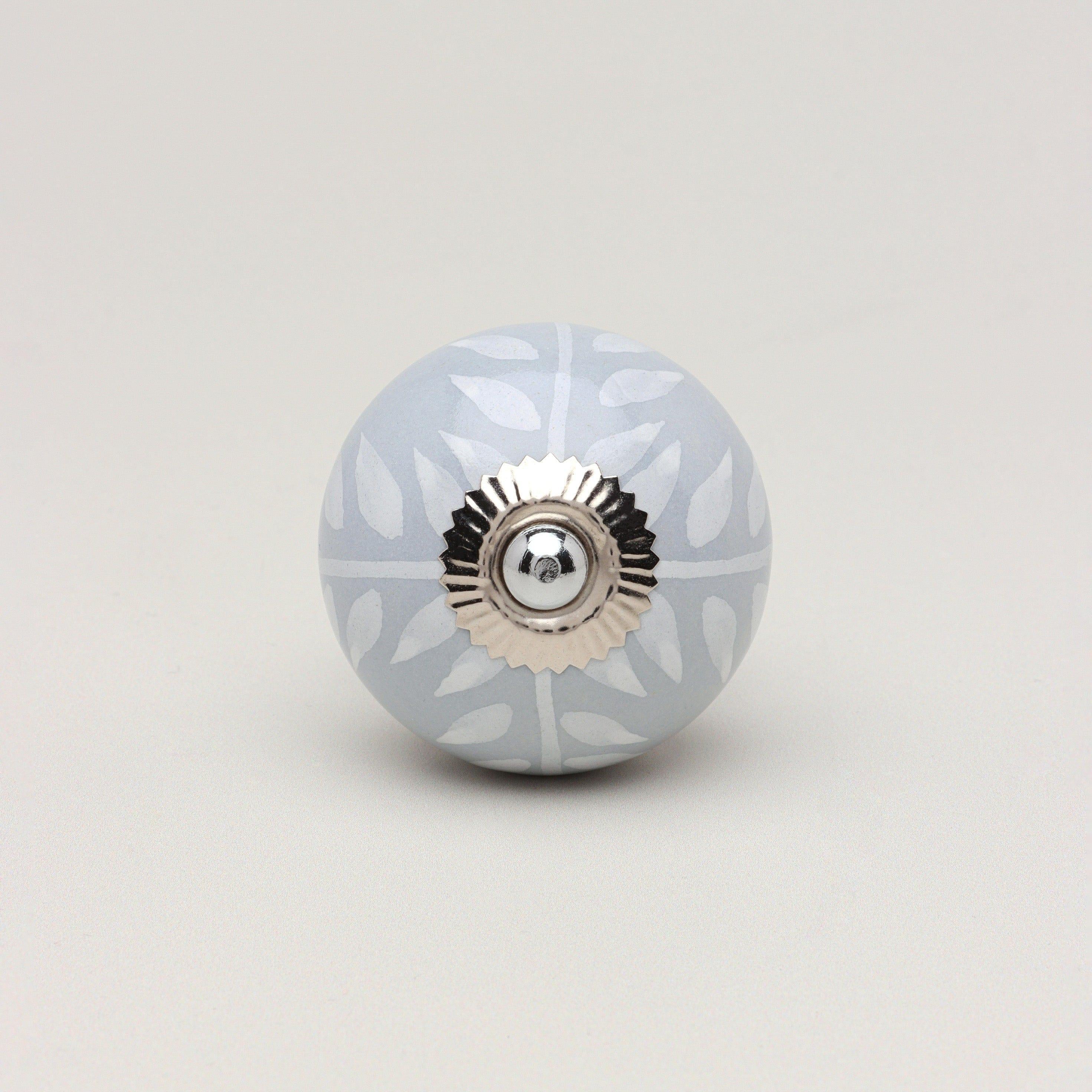 Grey Fusion Handpainted Ceramic Door Knob, Door Handle - G Decor