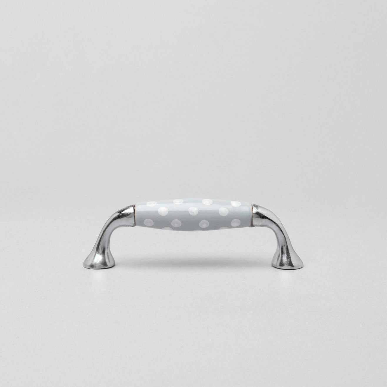 Grey White Spots Ceramic Kitchen Cupboard Pull Handles - G Decor