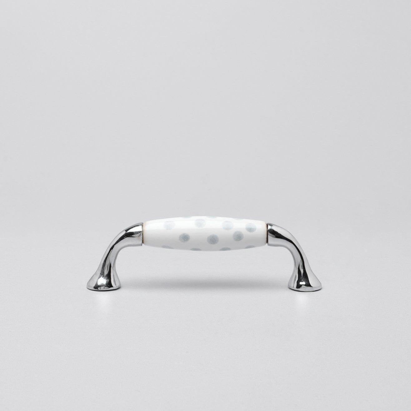 Grey White Spots Ceramic Kitchen Cupboard Pull Handles - G Decor
