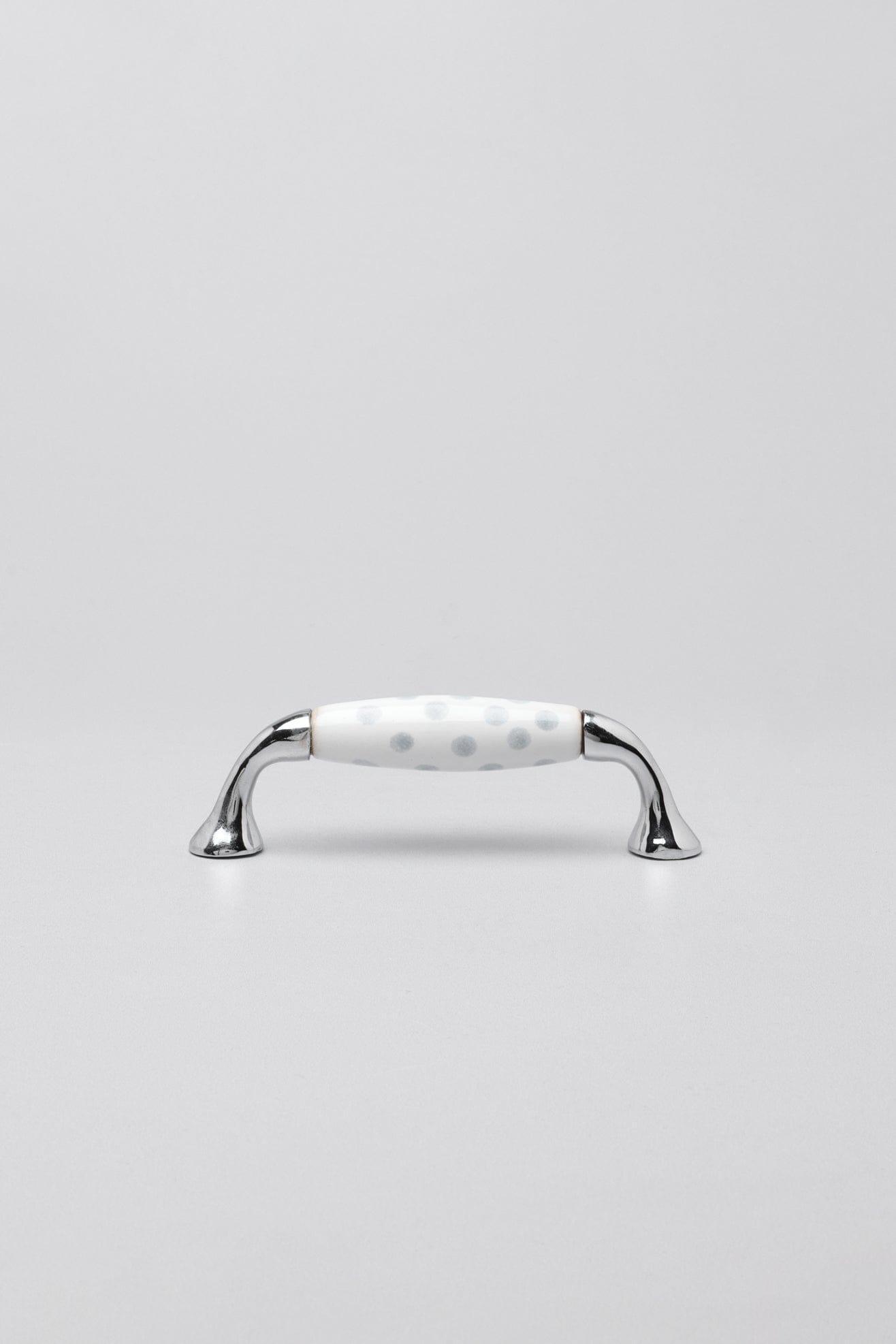 Grey White Spots Ceramic Kitchen Cupboard Pull Handles - G Decor