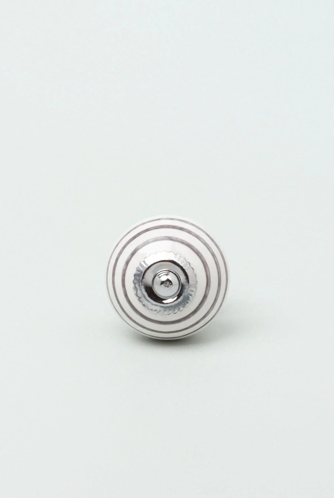 Handcrafted & Handpainted Striped Ceramic Door Knobs White Base Cupboard Pull Handles In Grey and Green - G Decor