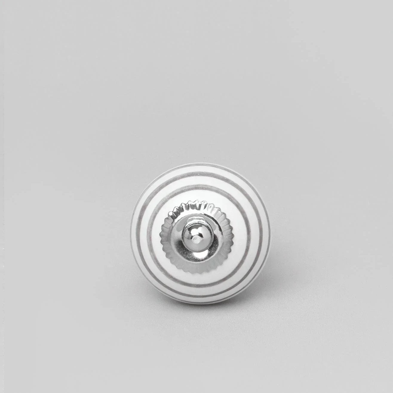 Handcrafted & Handpainted Striped Ceramic Door Knobs White Base Cupboard Pull Handles In Red, Light Green And Dark Gray - G Decor