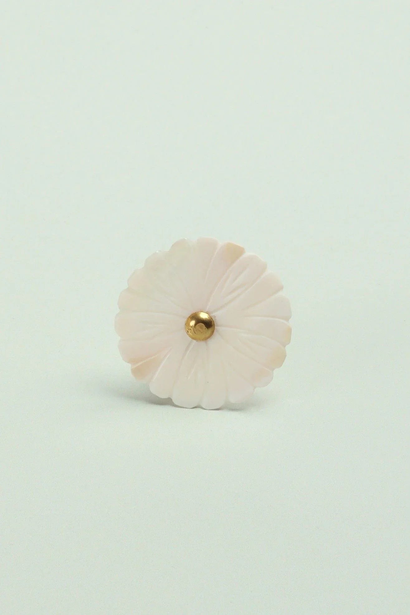 Blooming Mother of Pearl Cabinet Knob — close-up view, G Decor