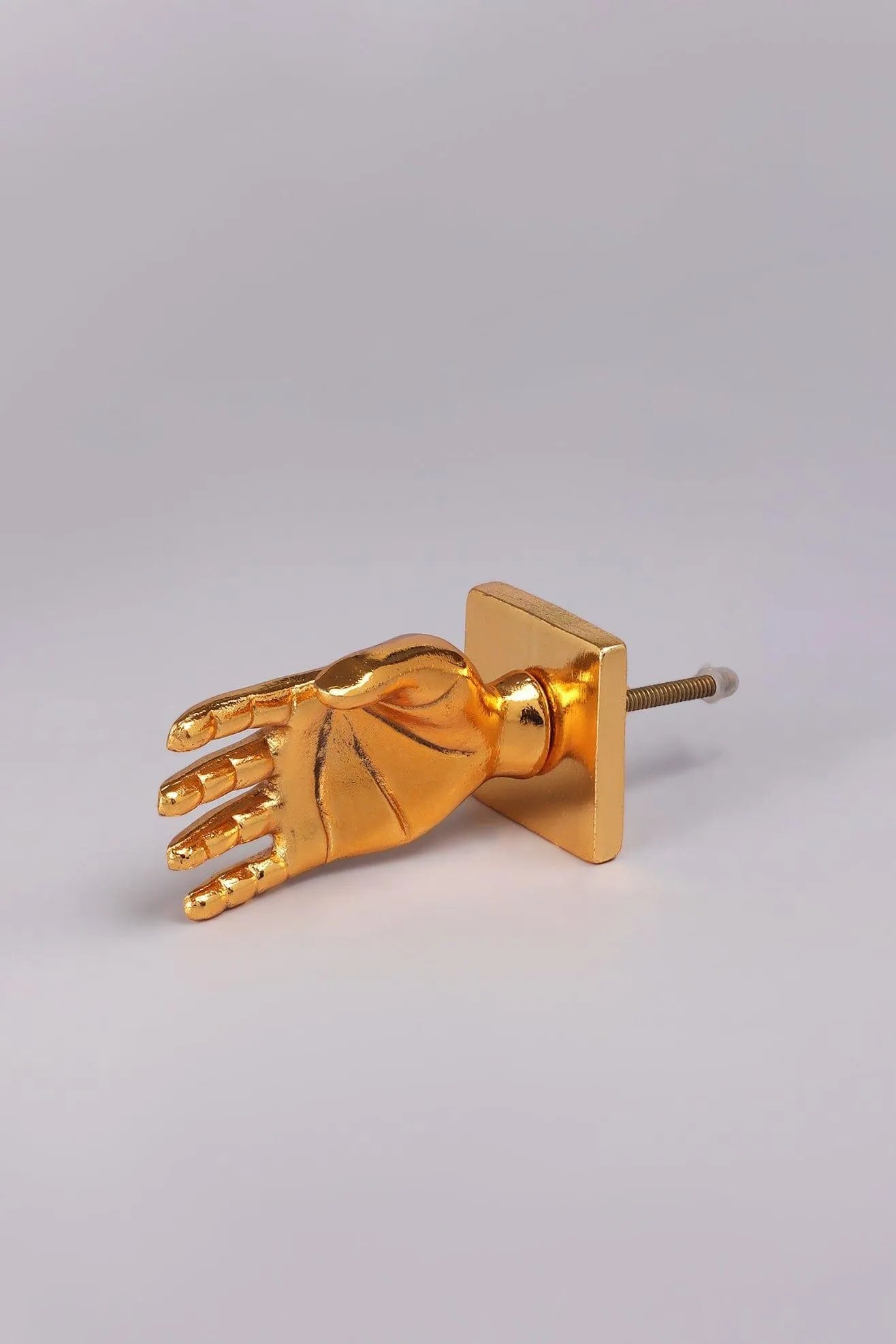 Large Embracing Hand Designer Cabinet Knob — close-up view, G Decor