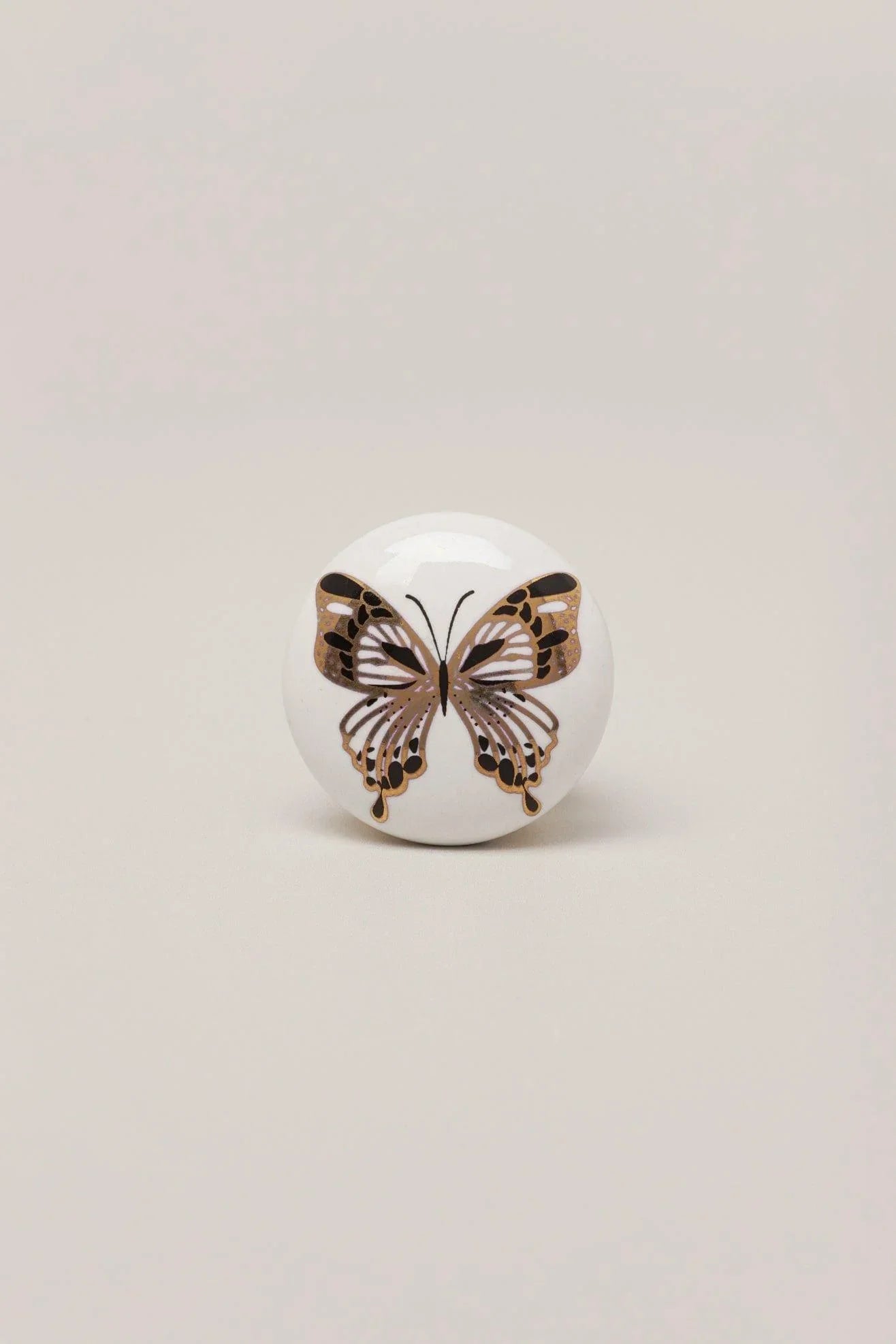 Golden Butterfly Radiant Ceramic Cabinet Knob — alternate view, G Decor