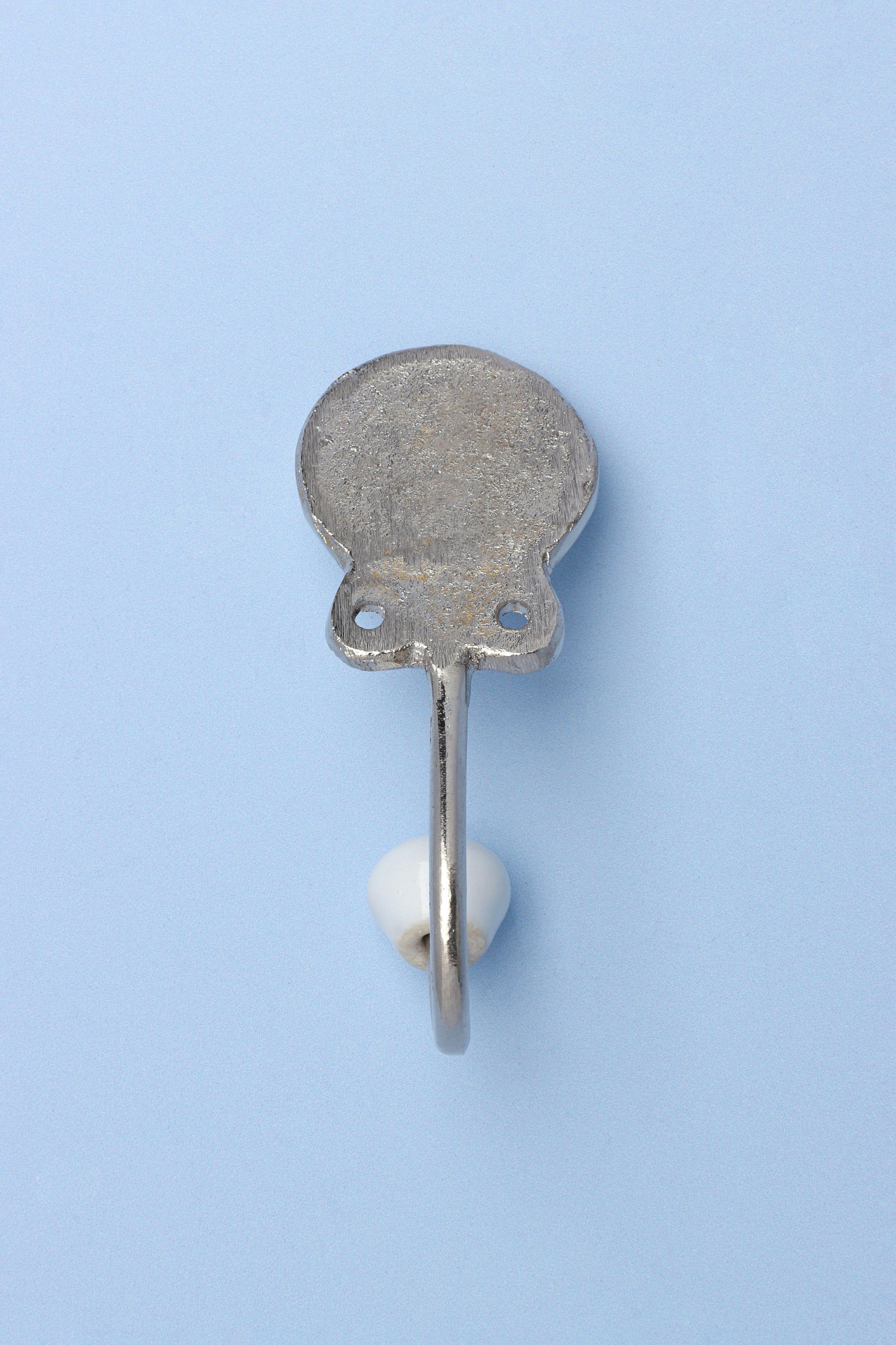 Handcrafted Monogram Alphabet Wall Hook Ceramic & Chrome Initial Letter Hook - G Decor