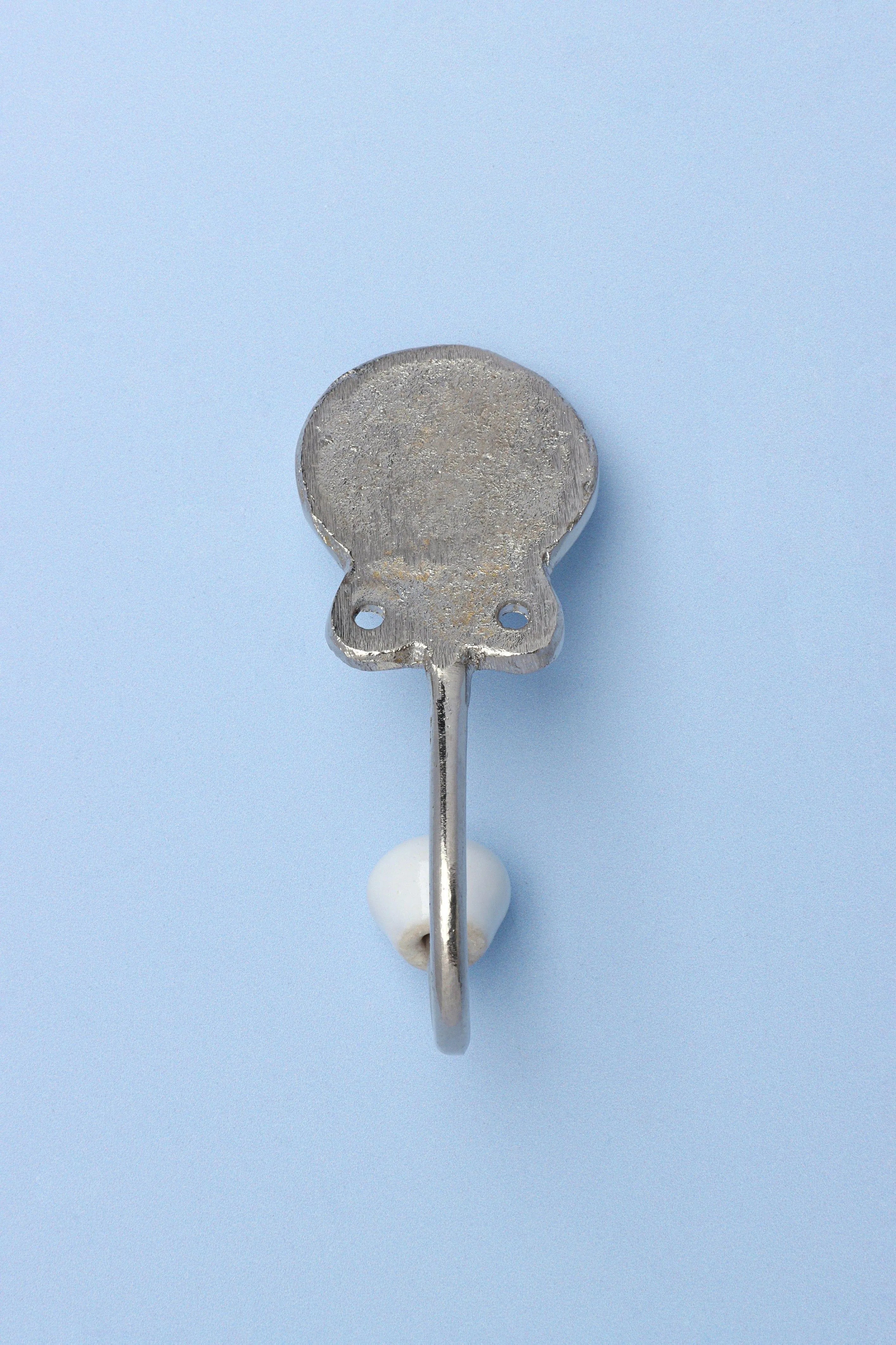 Handcrafted Monogram Alphabet Wall Hook Ceramic & Chrome Initial Letter Hook - G Decor