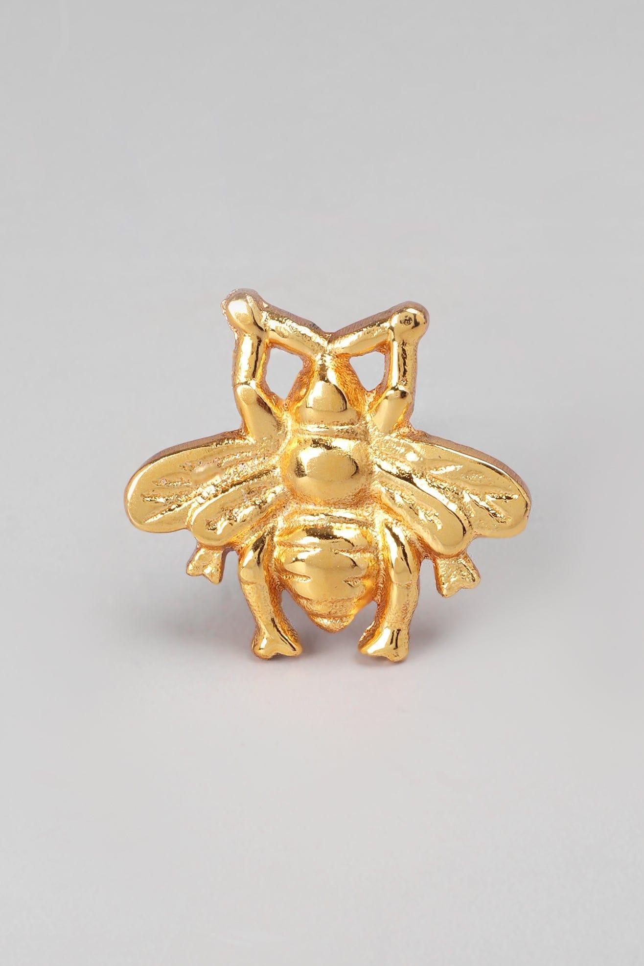 Handcrafted Queen Bee Gold & Silver Cabinet Knob Elegant Drawer Handle - G Decor