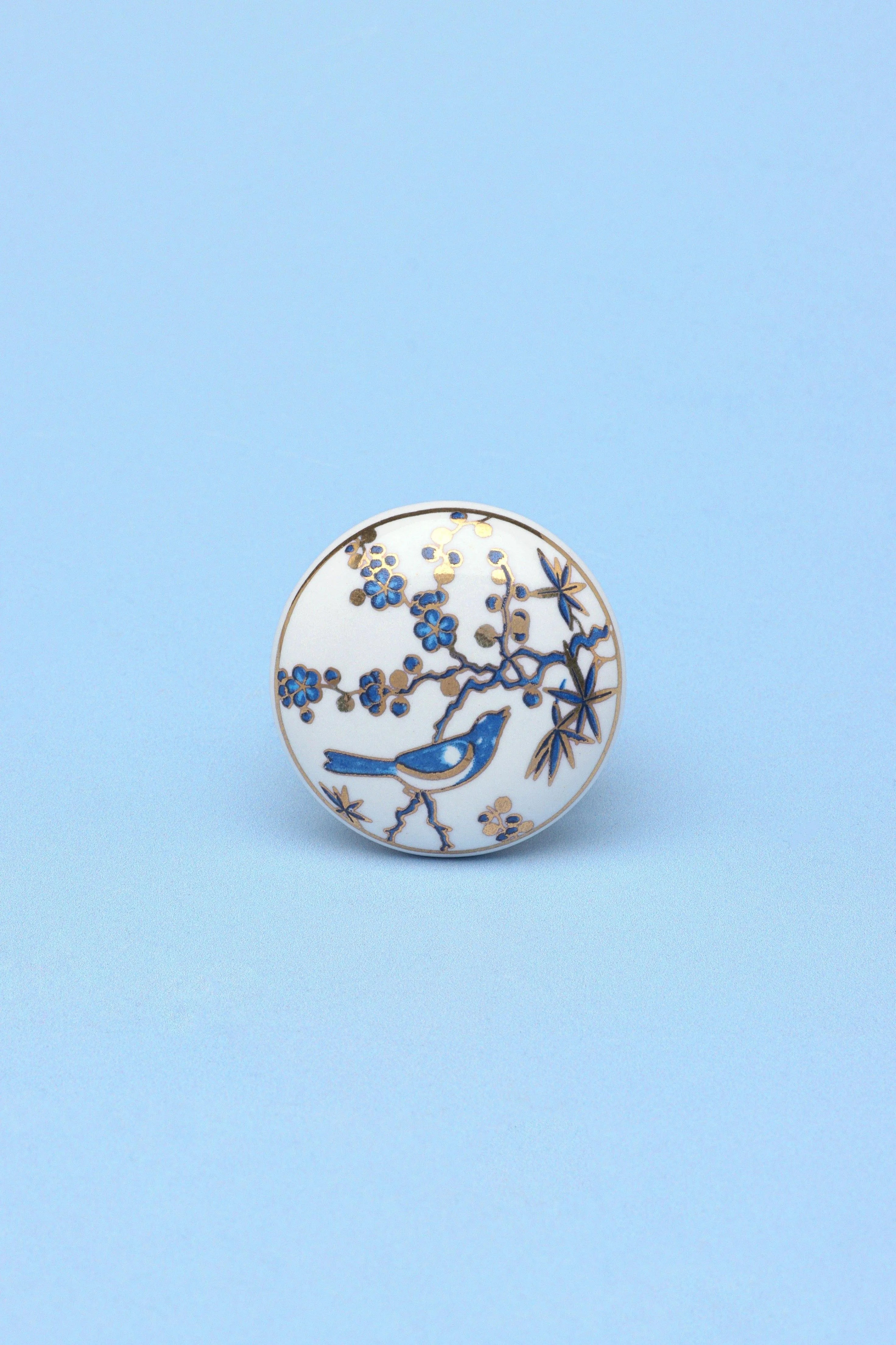 Handcrafted Singing Pink & Blue Birds Ceramic Door Knobs - G Decor