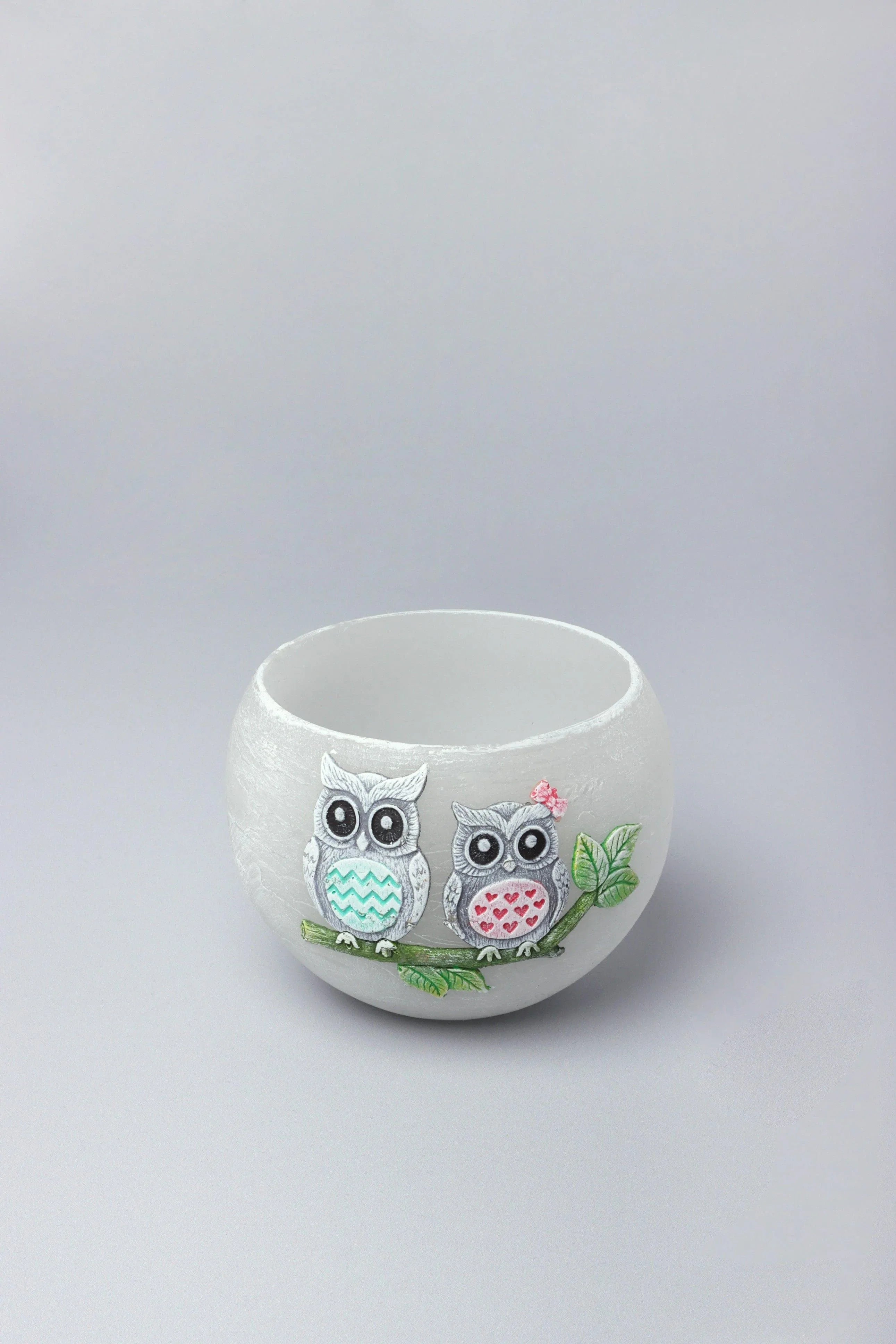 handmade-hootique-owl-couple-candle-grey-owls-with-wide-eyes-g-decor-10003 - G Decor