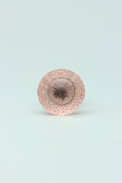 Gdecorstore Door Knobs & Handles Pink Harrison Crystal Glass Flower Swirl Pull Knobs