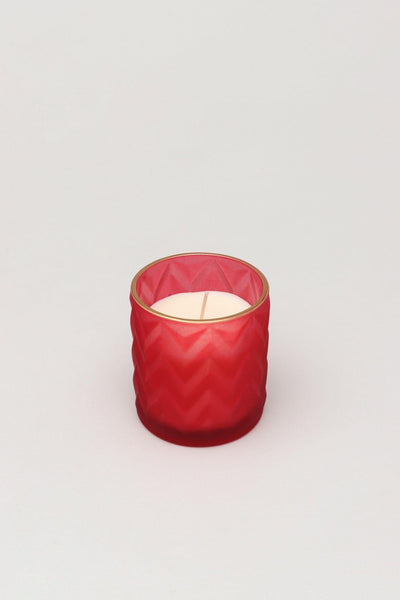 G Decor Candles & Candle Holders Red Havana Pair Scented Fresh Cotton Soy Wax Textured Red Glass Jars
