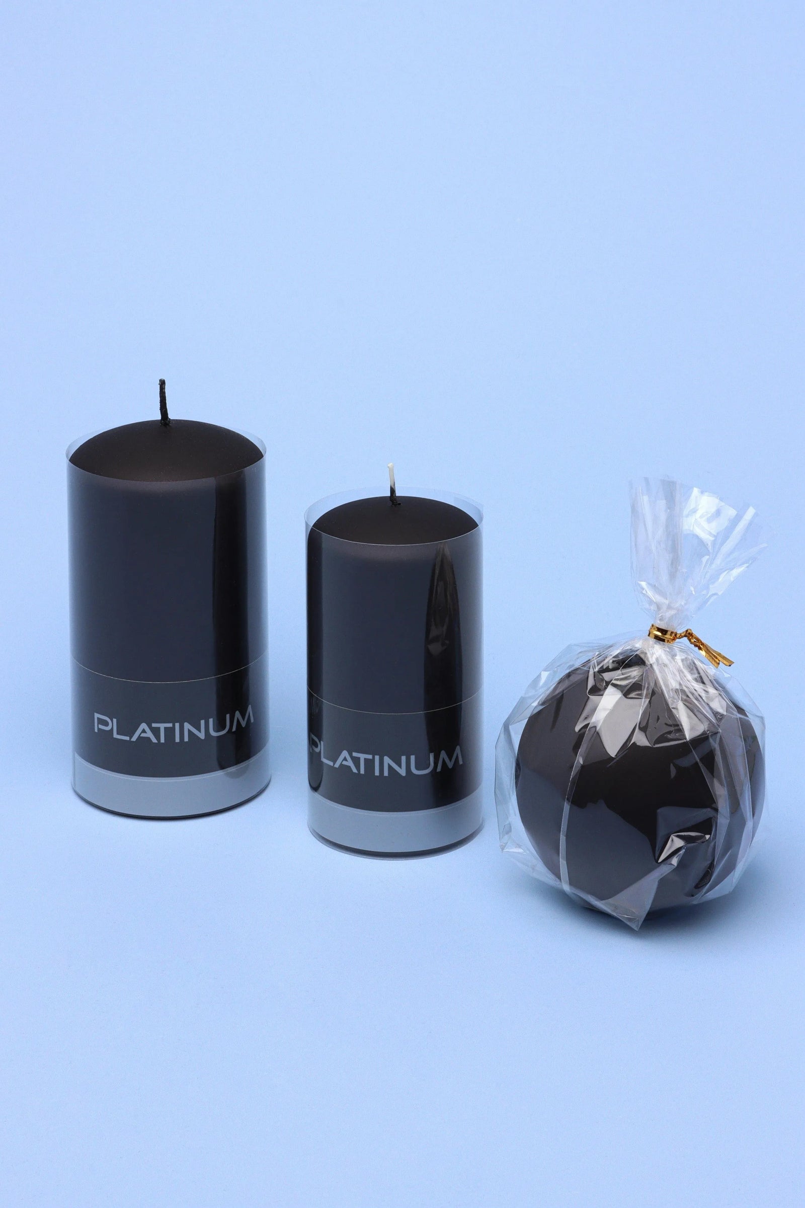 Henry Velvet Matte Soft Touch Pillar Candle in Black — view 5, G Decor
