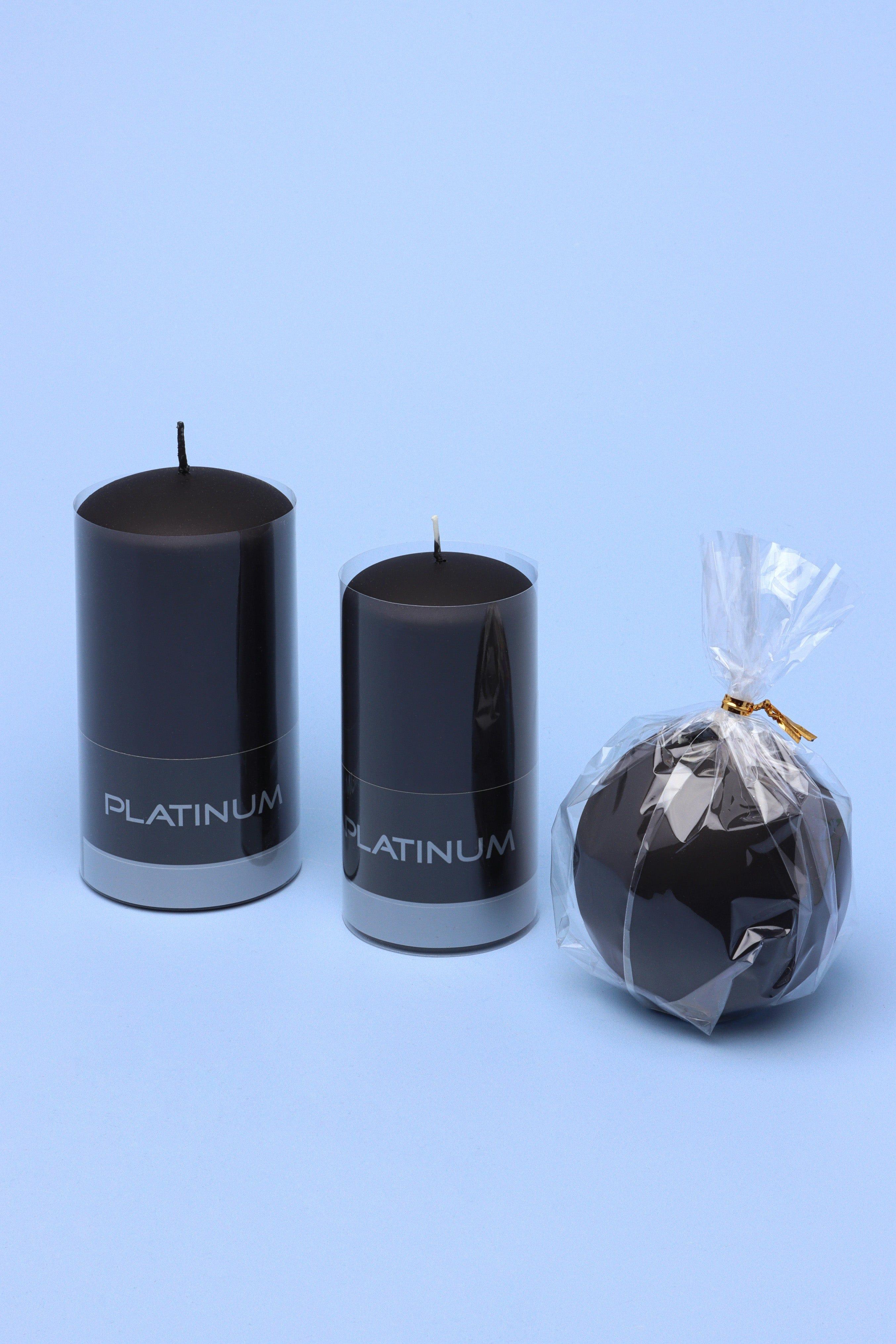 Henry Velvet Matt Soft Touch Smooth Black Pillar Candles - G Decor