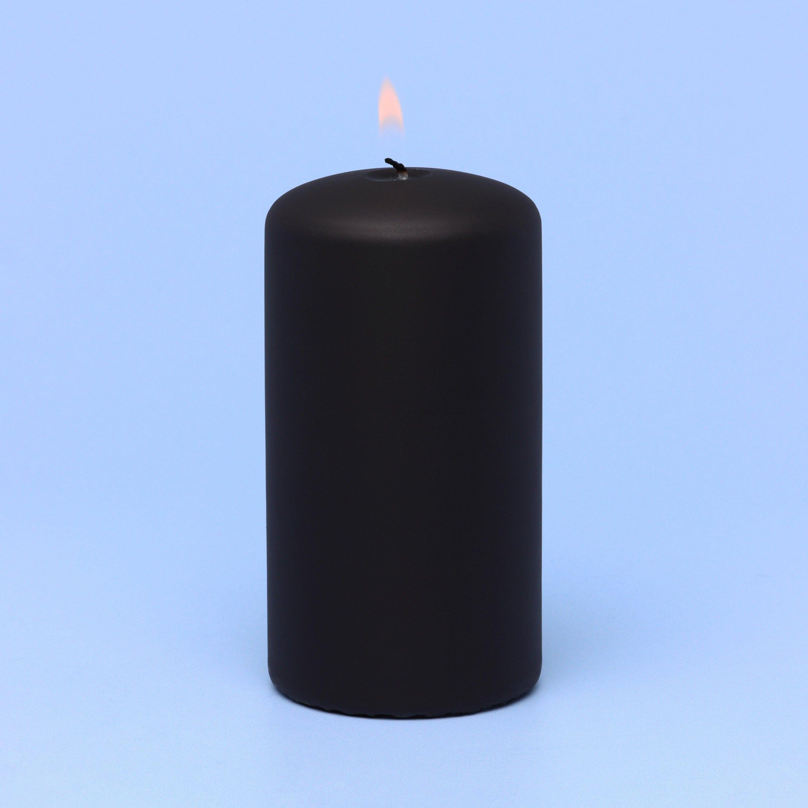 Henry Velvet Matt Soft Touch Smooth Black Pillar Candles - G Decor