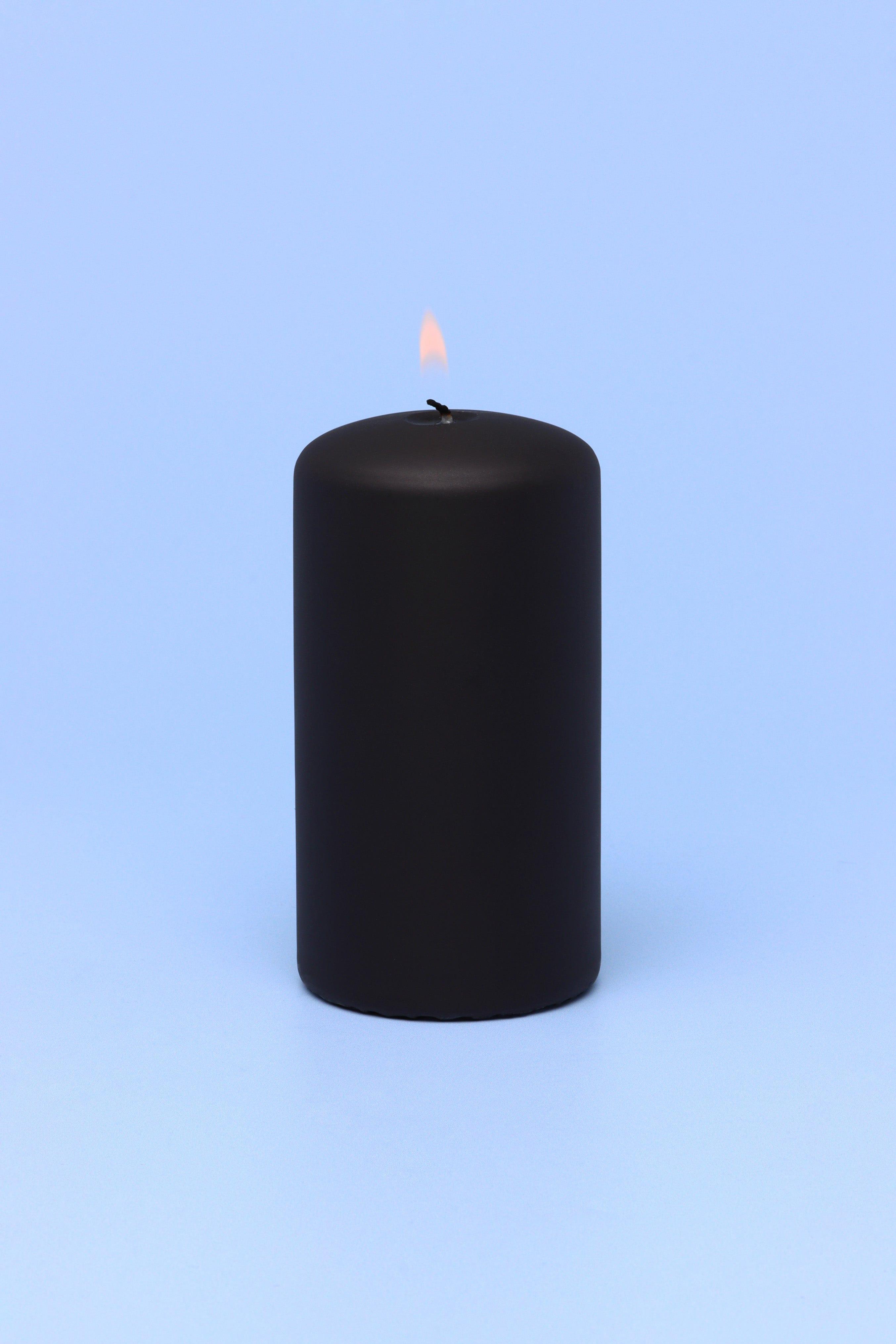 Henry Velvet Matt Soft Touch Smooth Black Pillar Candles - G Decor