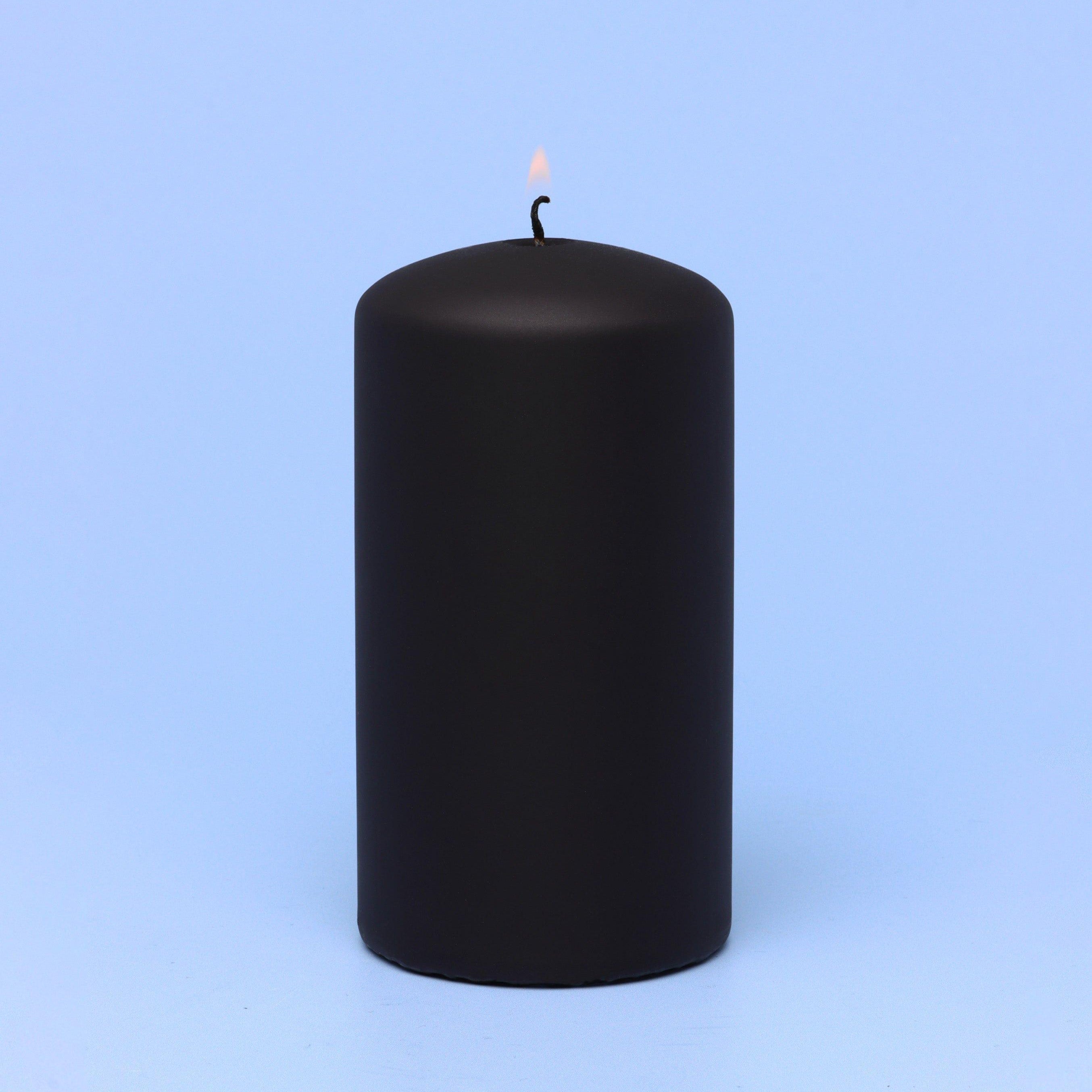 Henry Velvet Matt Soft Touch Smooth Black Pillar Candles - G Decor