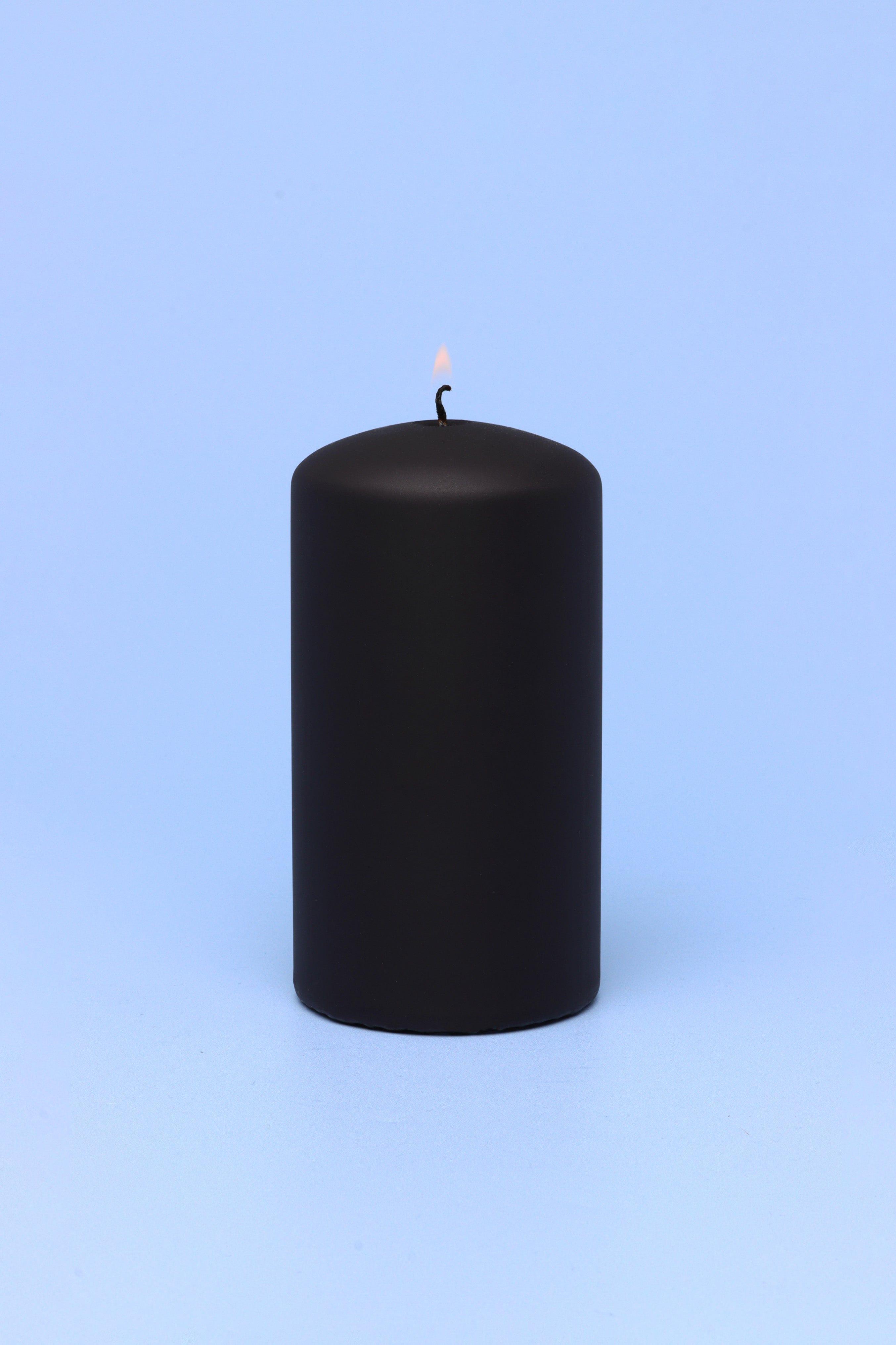 Henry Velvet Matt Soft Touch Smooth Black Pillar Candles - G Decor