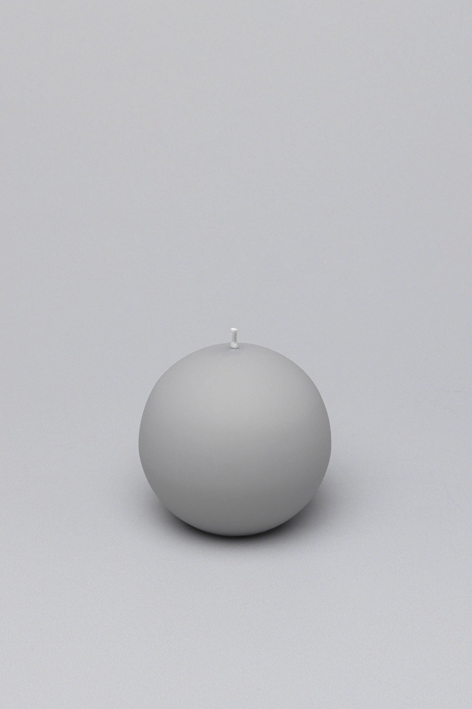 Henry Velvet Matte Soft Touch Pillar Candle in Light Grey — lifestyle view, G Decor