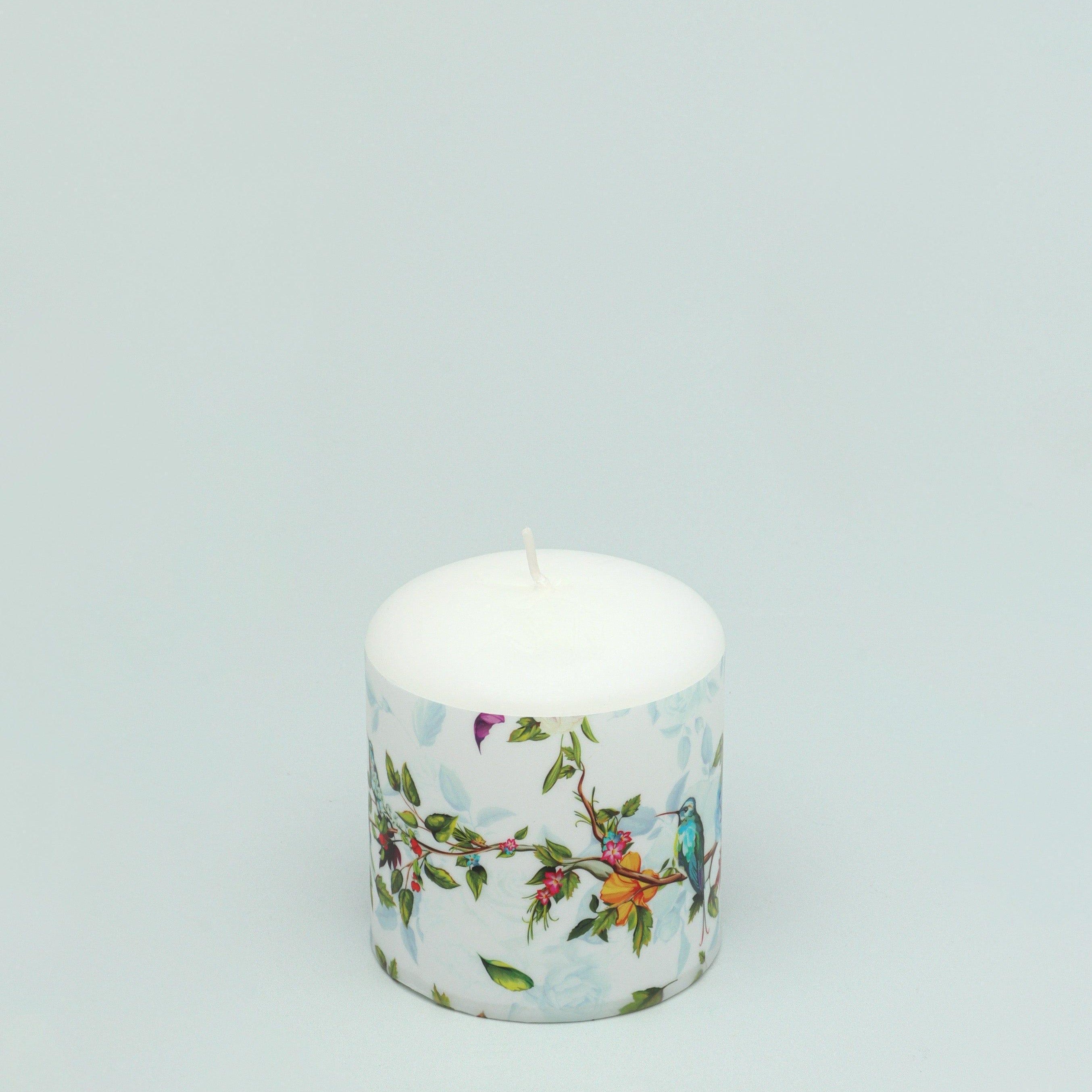 Hummingbird's Southern Joy Summer Rose Garden Pillar Candle - G Decor