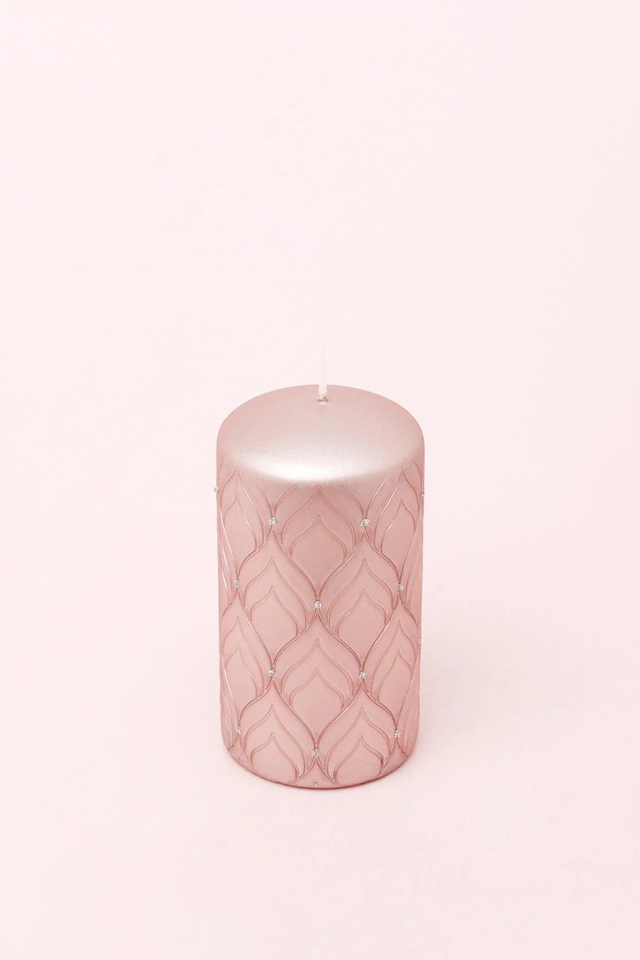 Jolene Petalure Rose Quartz Blush Pillar Candle — alternate view, G Decor
