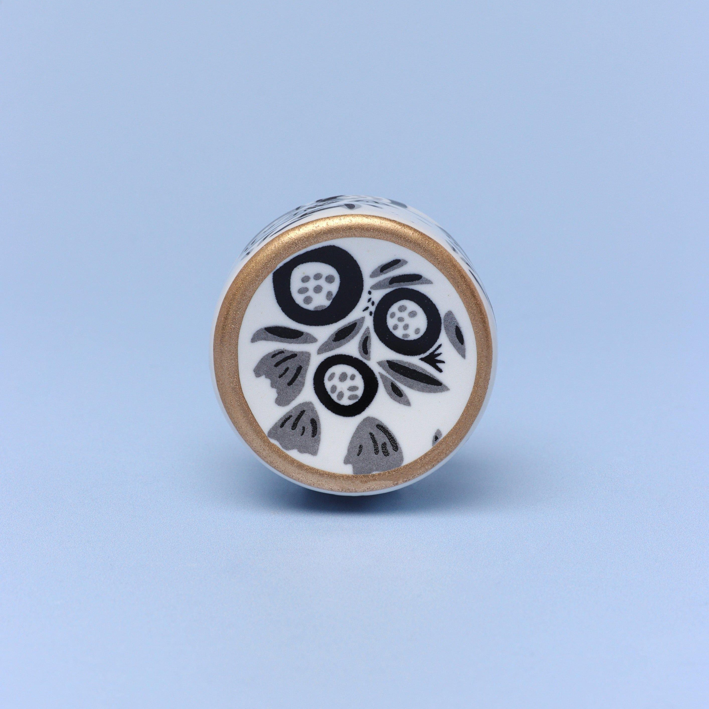 Joy Vibes Handpainted Cylinder Door Knob Ceramic Door Pull - G Decor