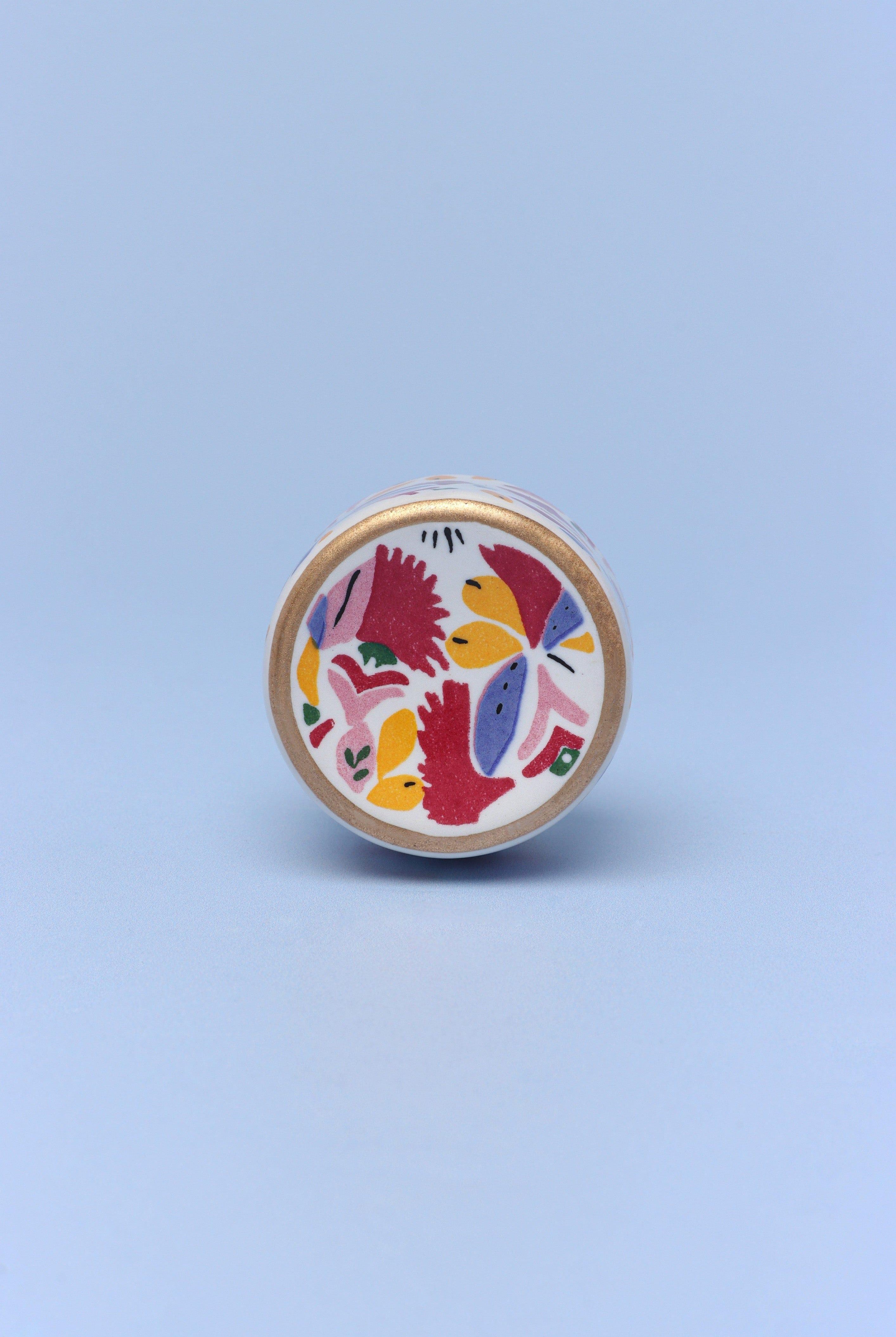 Joy Vibes Handpainted Cylinder Door Knob Ceramic Door Pull - G Decor