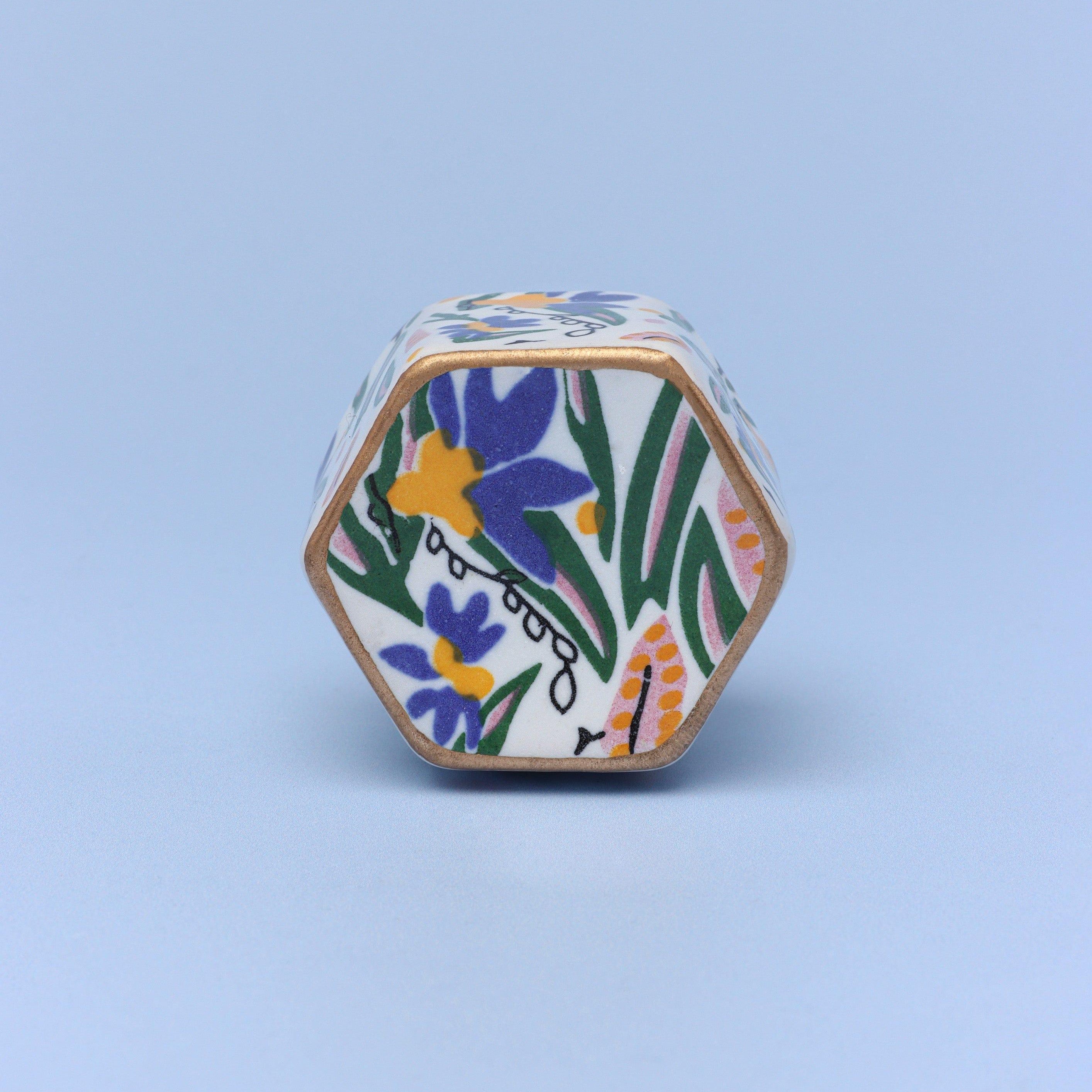 Joy Vibes Handpainted Cylinder Door Knob Ceramic Door Pull - G Decor