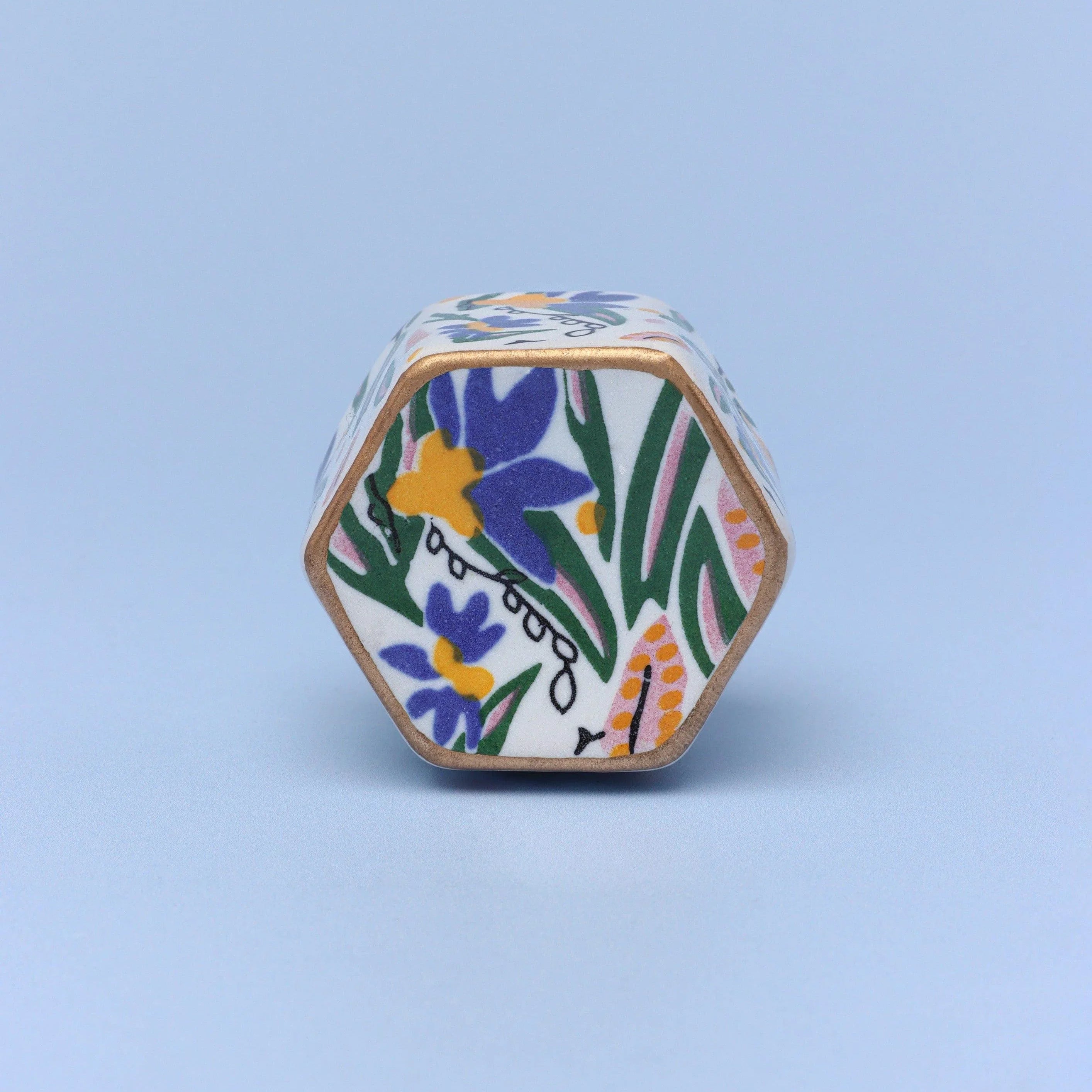 Joy Vibes Handpainted Cylinder Door Knob Ceramic Door Pull - G Decor