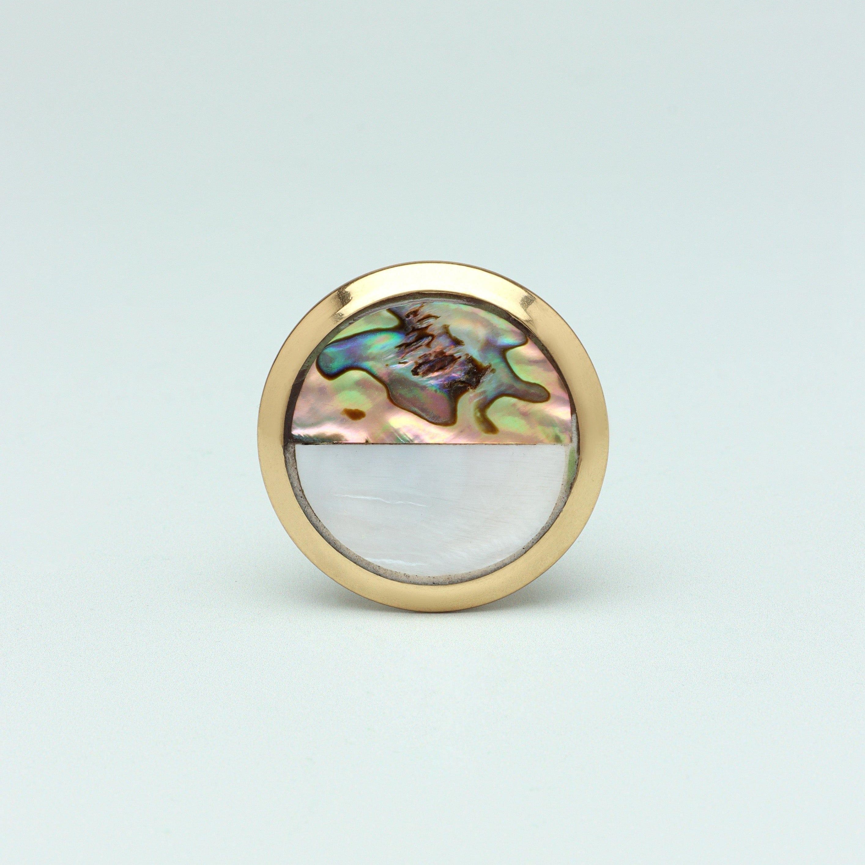 La Belle Mother of Pearl & Gold Brass Drawer Pull Knobs - G Decor