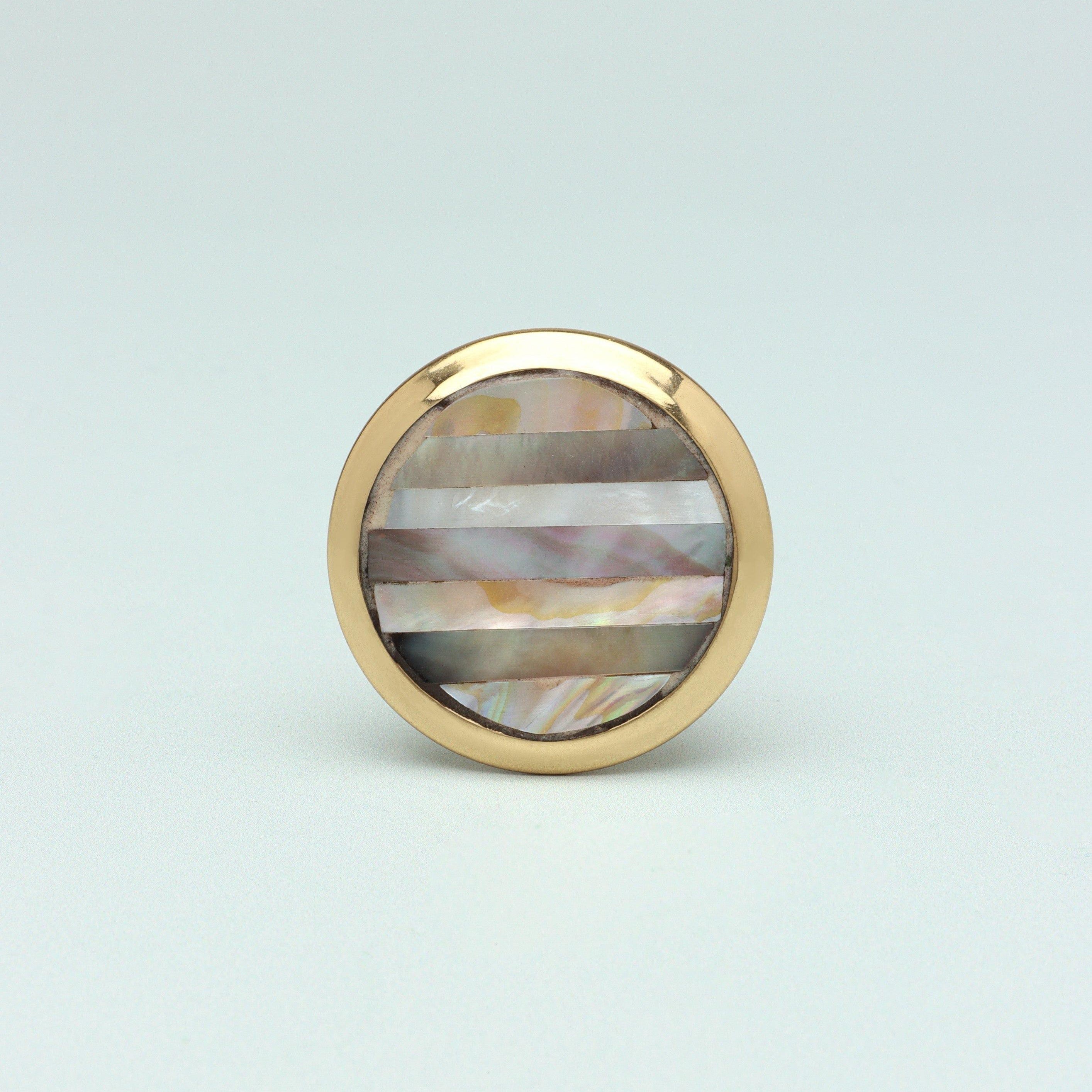 La Belle Mother of Pearl & Gold Brass Drawer Pull Knobs - G Decor