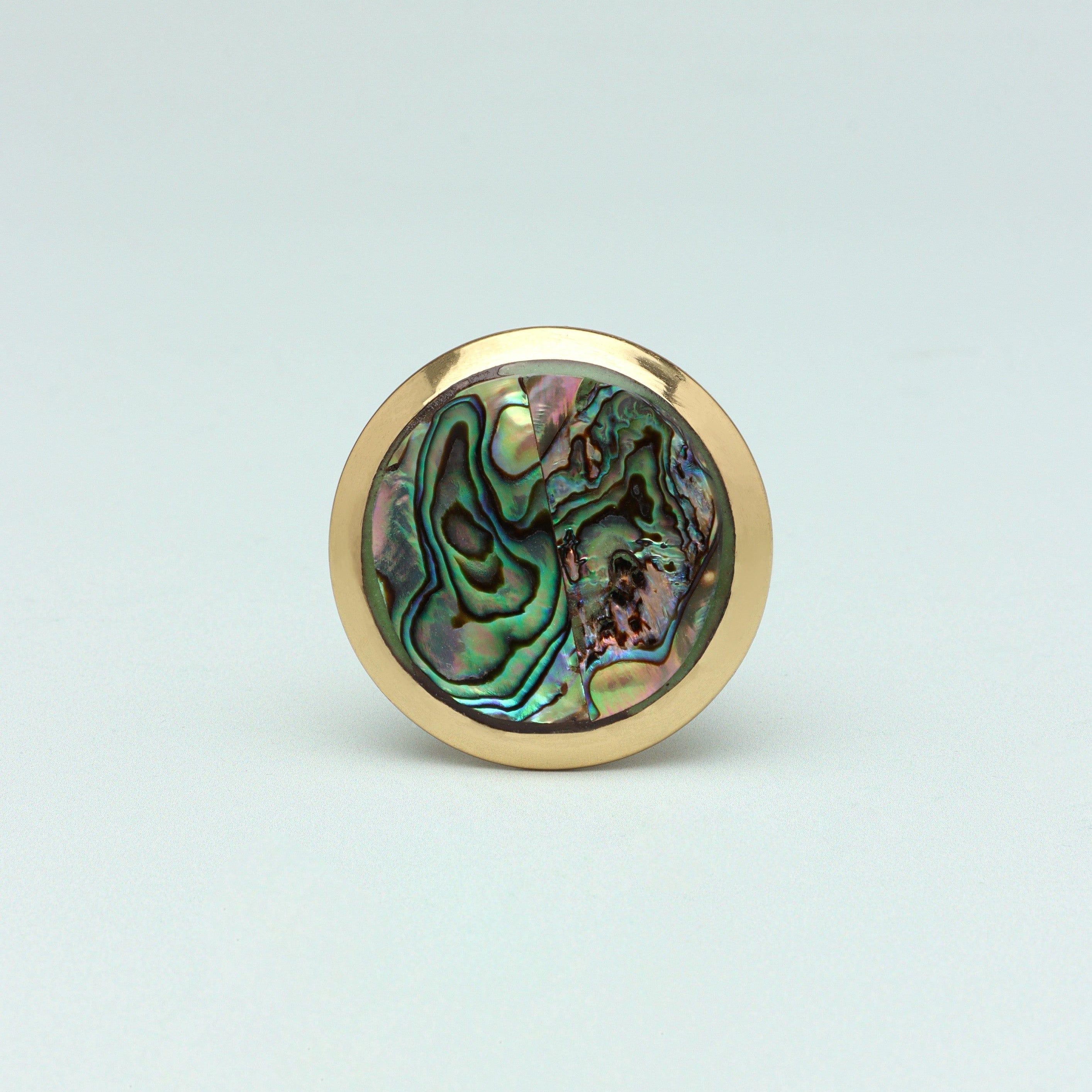 La Belle Mother of Pearl & Gold Brass Drawer Pull Knobs - G Decor