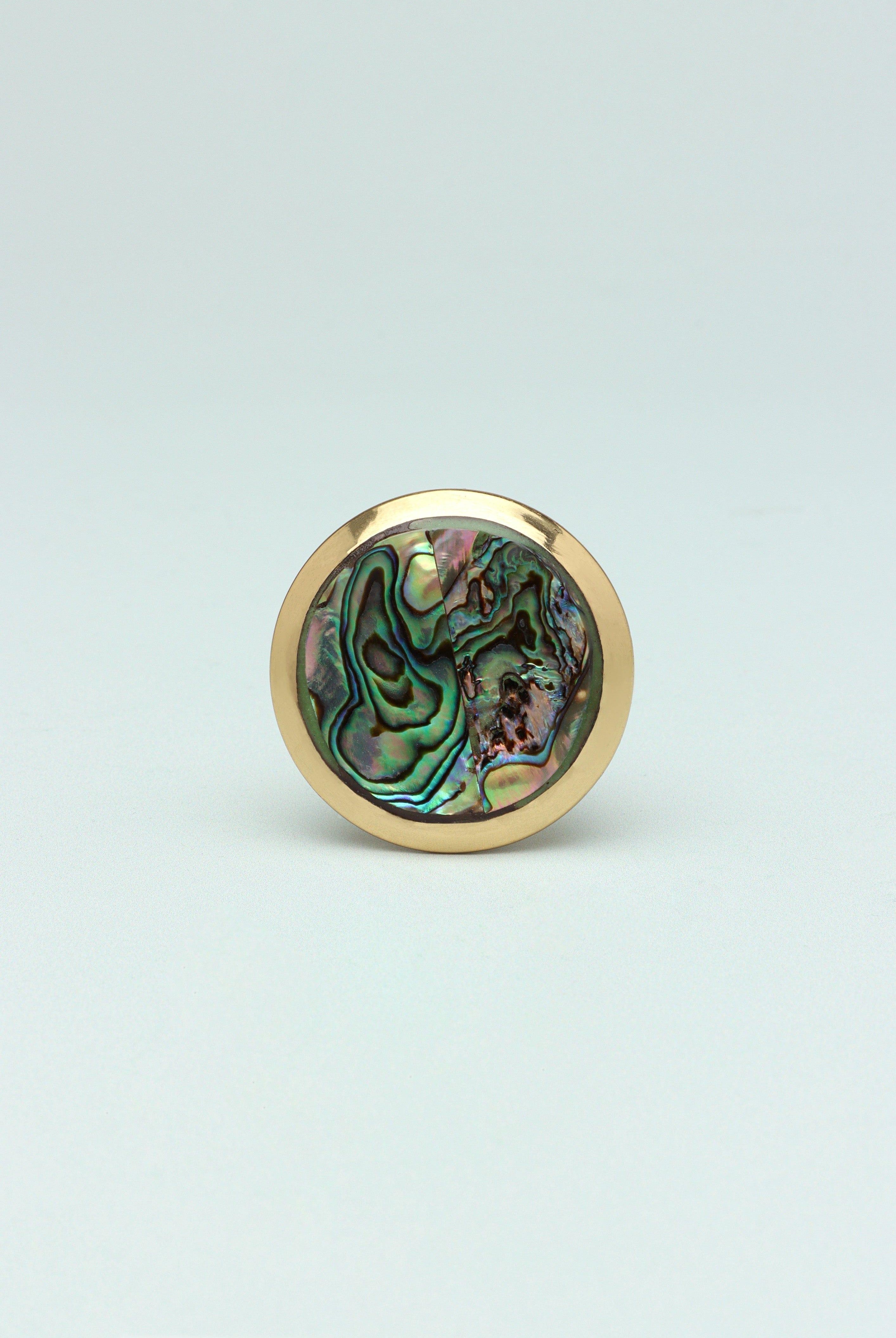 La Belle Mother of Pearl & Gold Brass Drawer Pull Knobs - G Decor