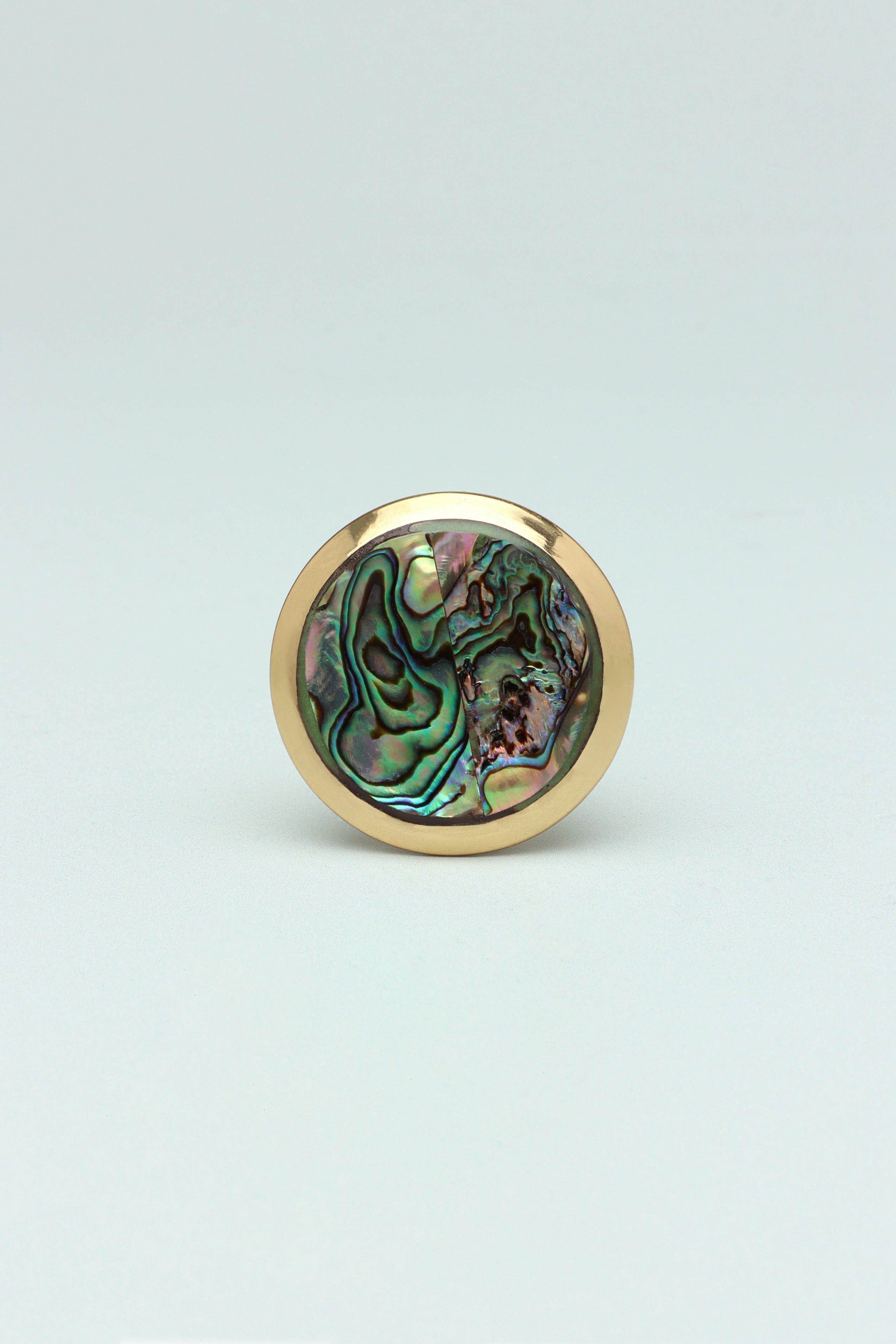 La Belle Mother of Pearl & Gold Brass Drawer Pull Knobs - G Decor